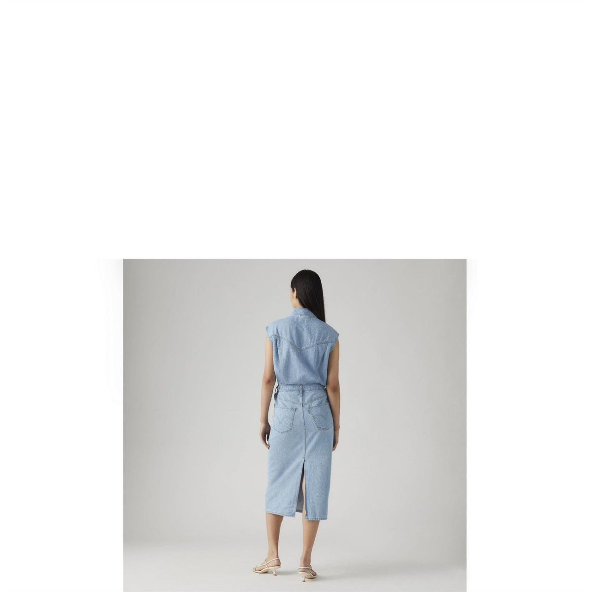Levis Iconic Collared Neck Sleeveless Midi Shirt Dress