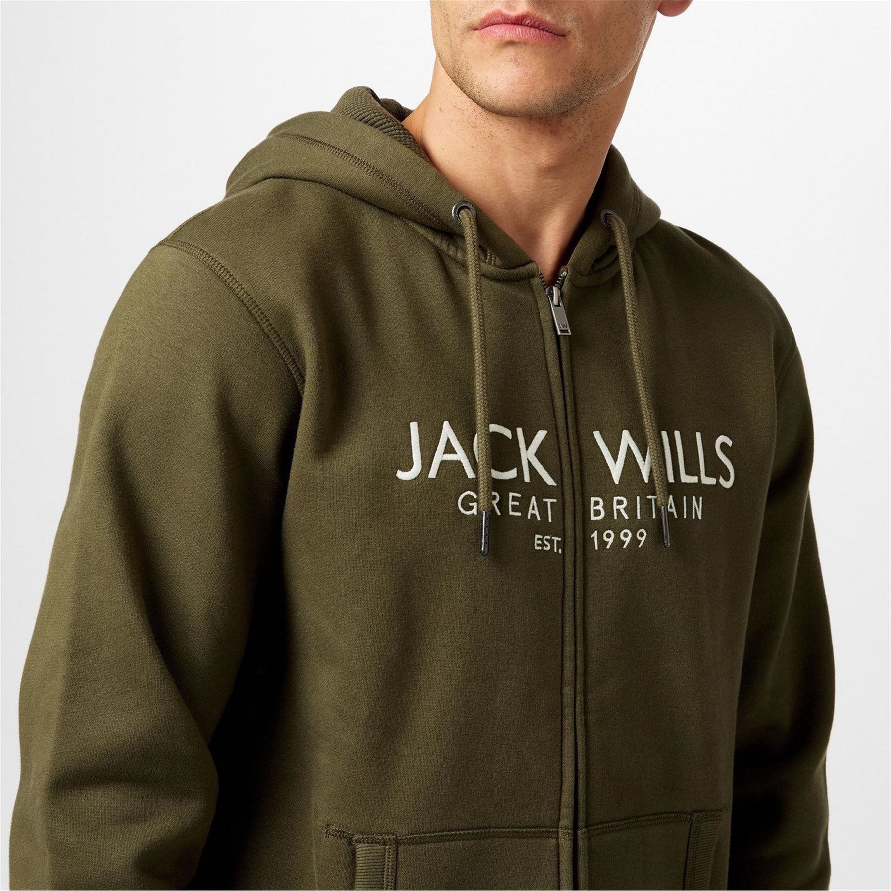 Jack Wills Mens Graphic Zip Hoodie
