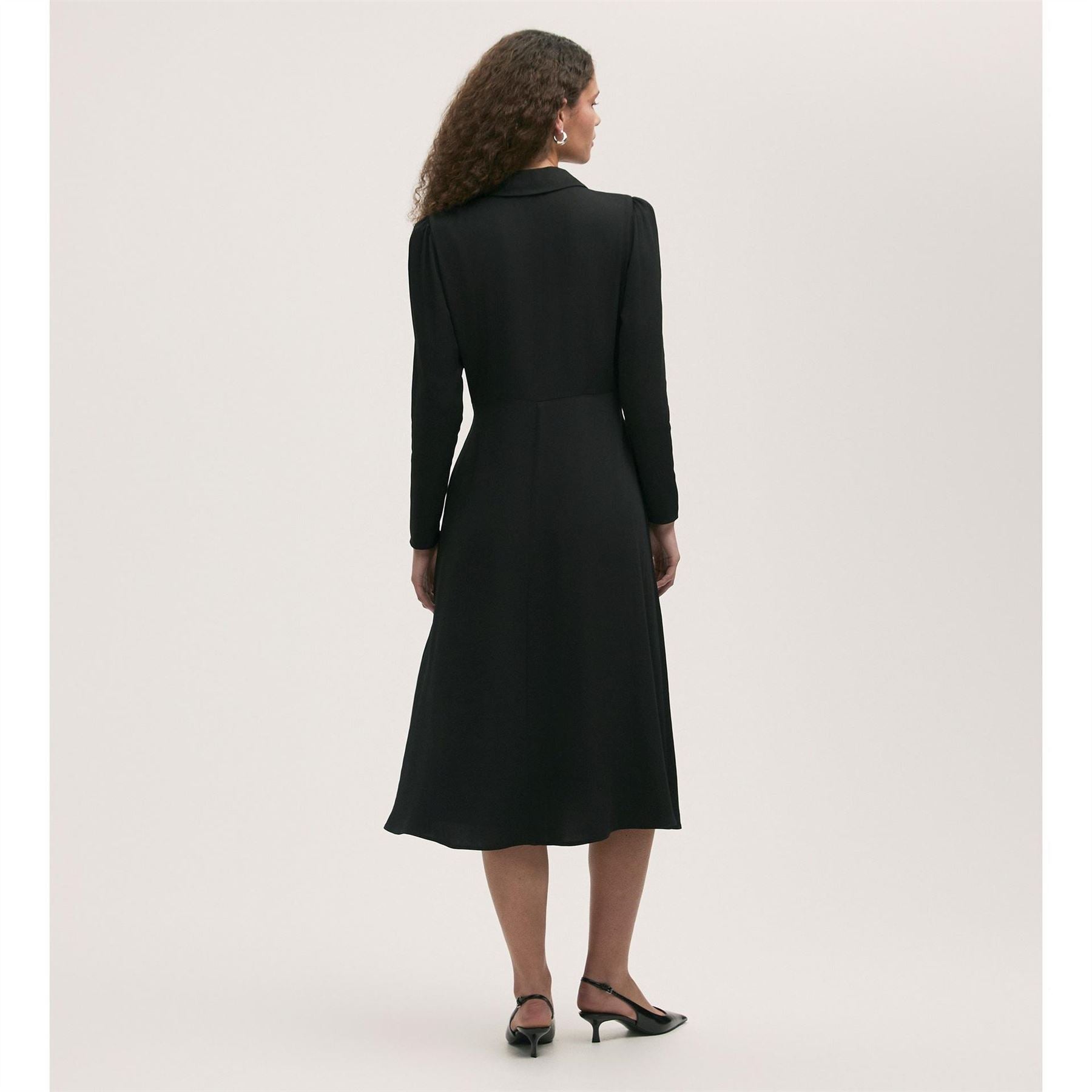 Finery Lucia Collared Neck Long Sleeve Midi Dress