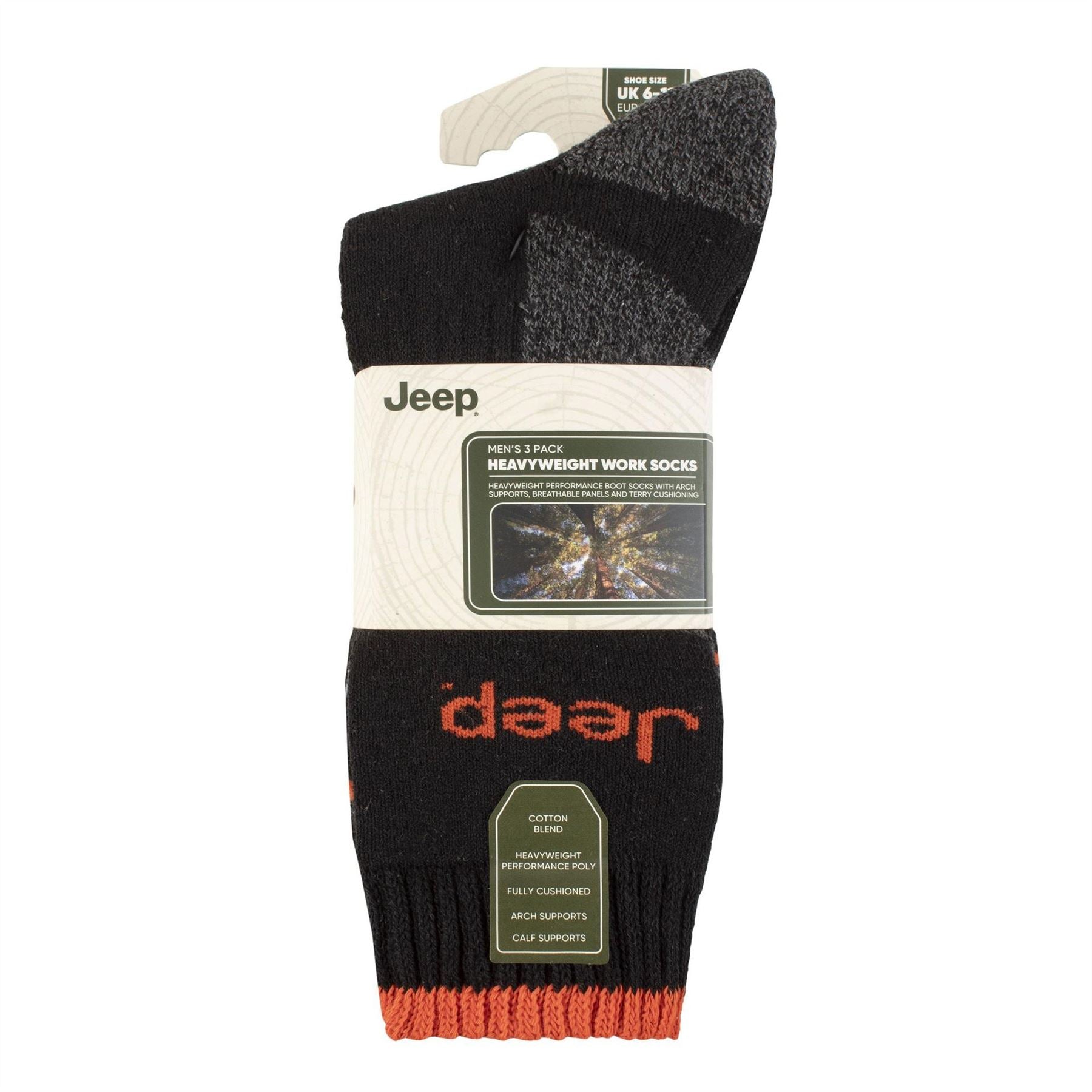 Jeep Mens Pack Work Boot Socks