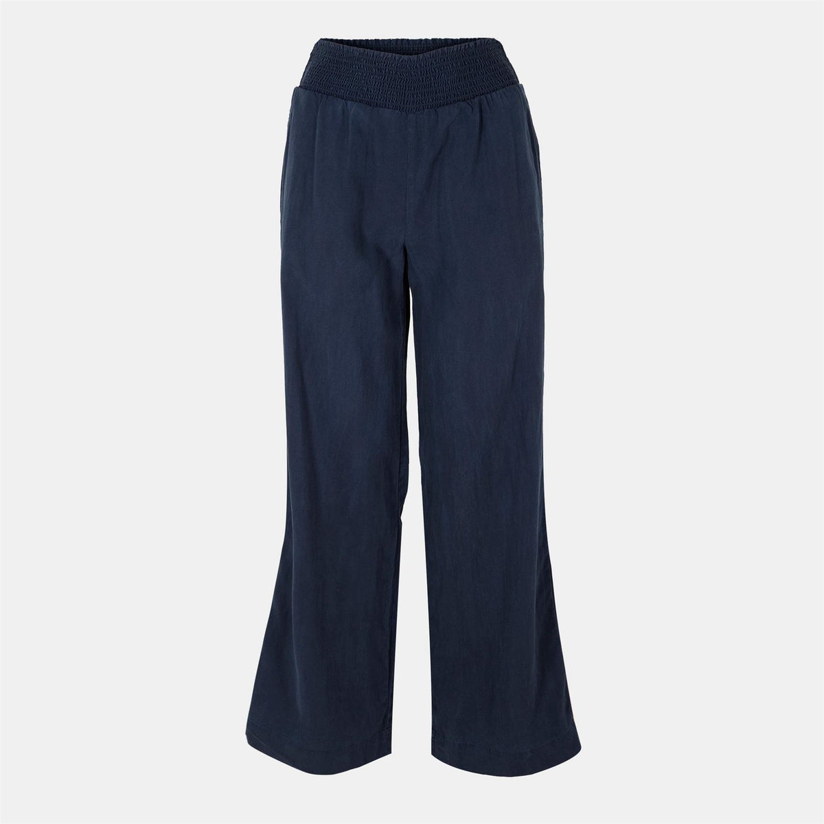 Bella Dahl Smock Waist Wide Leg Solid Patterned Trousers