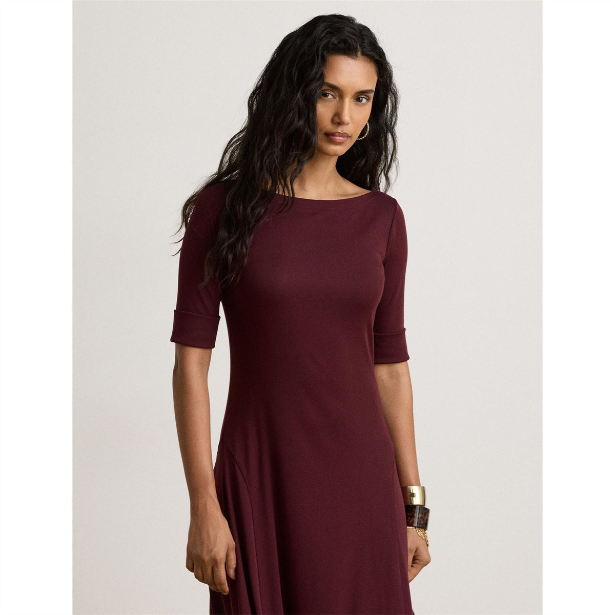 Lauren by Ralph Lauren Boat Neck Jersey Midi Dress