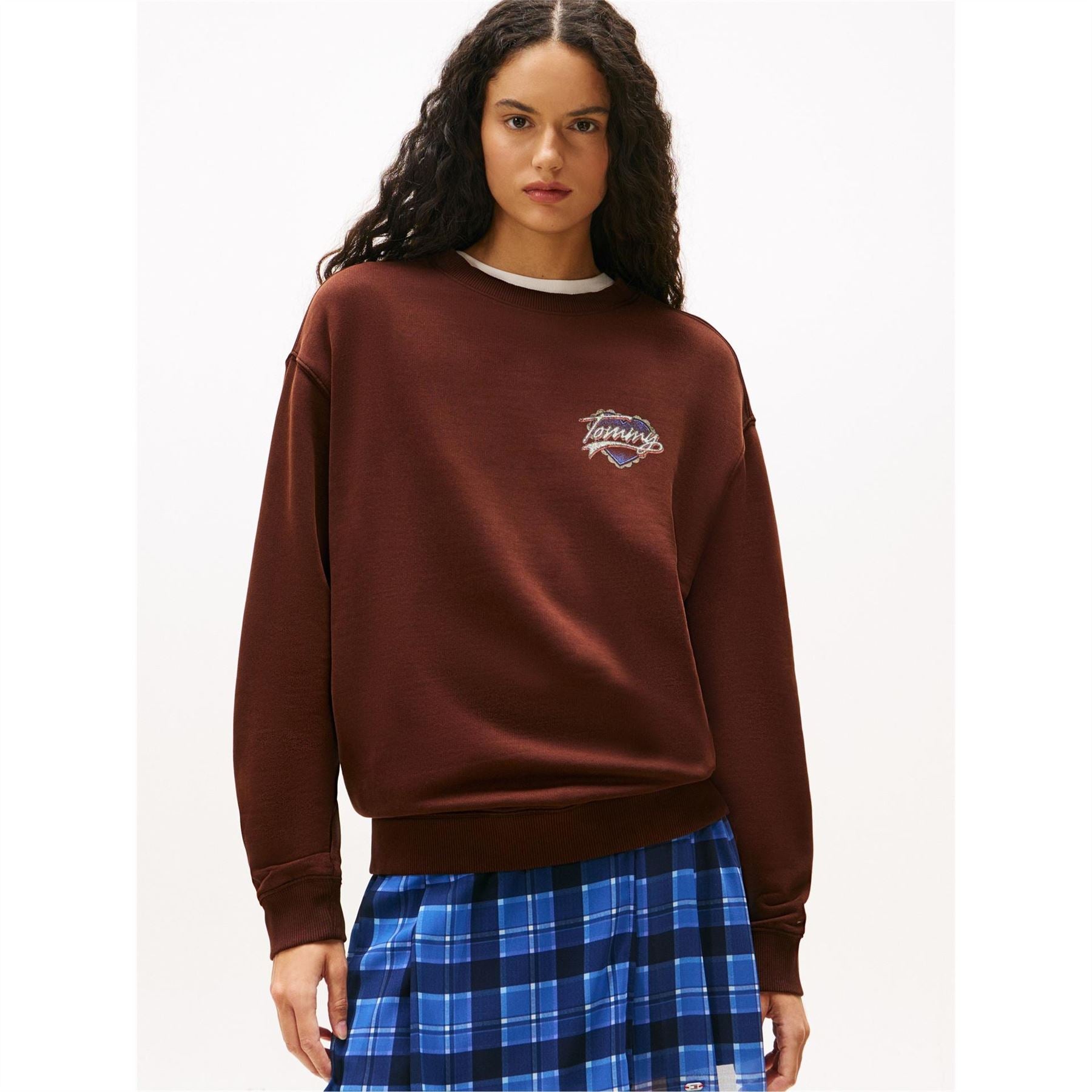 Tommy Jeans Heart Graphic Crew Neck Long Sleeve Sweatshirt