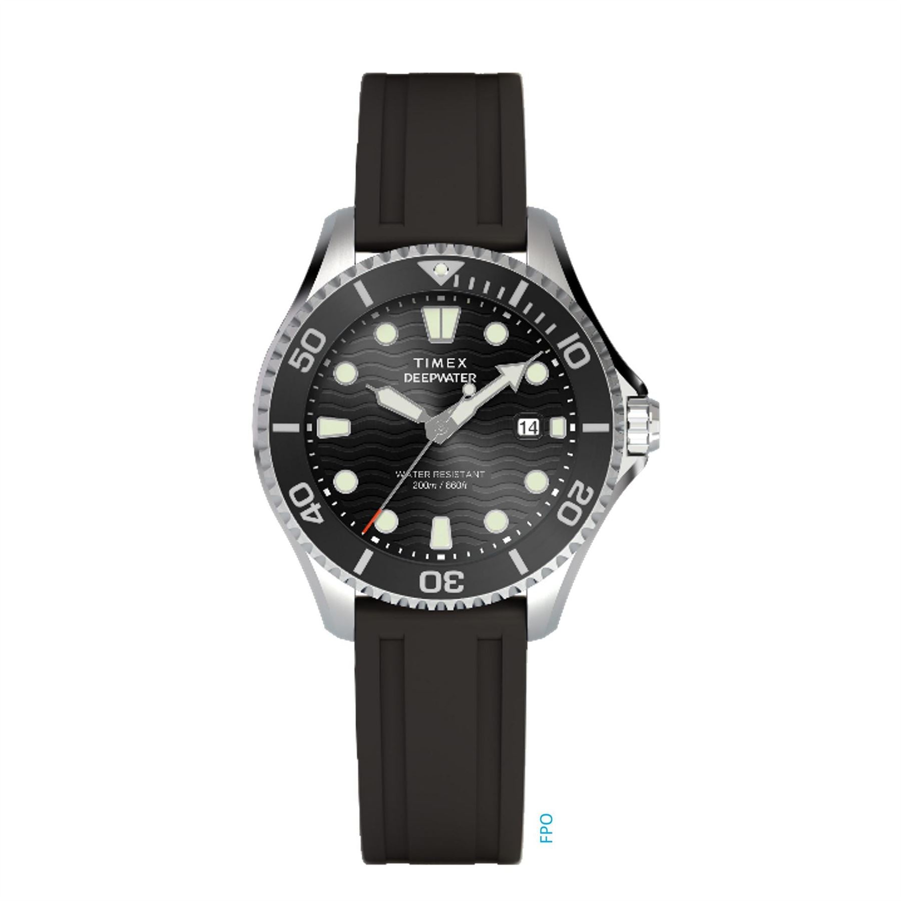 Timex Water Meridian Dive Rubber Strap Analogue Watch