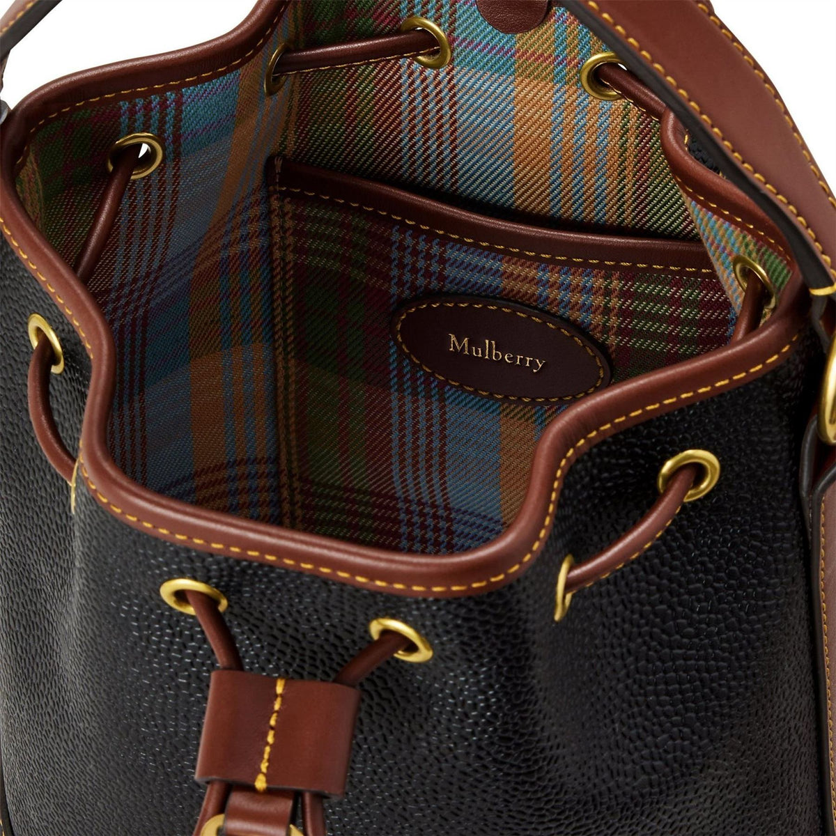 Mulberry Scotchgrain Small Leather Bucket Bag