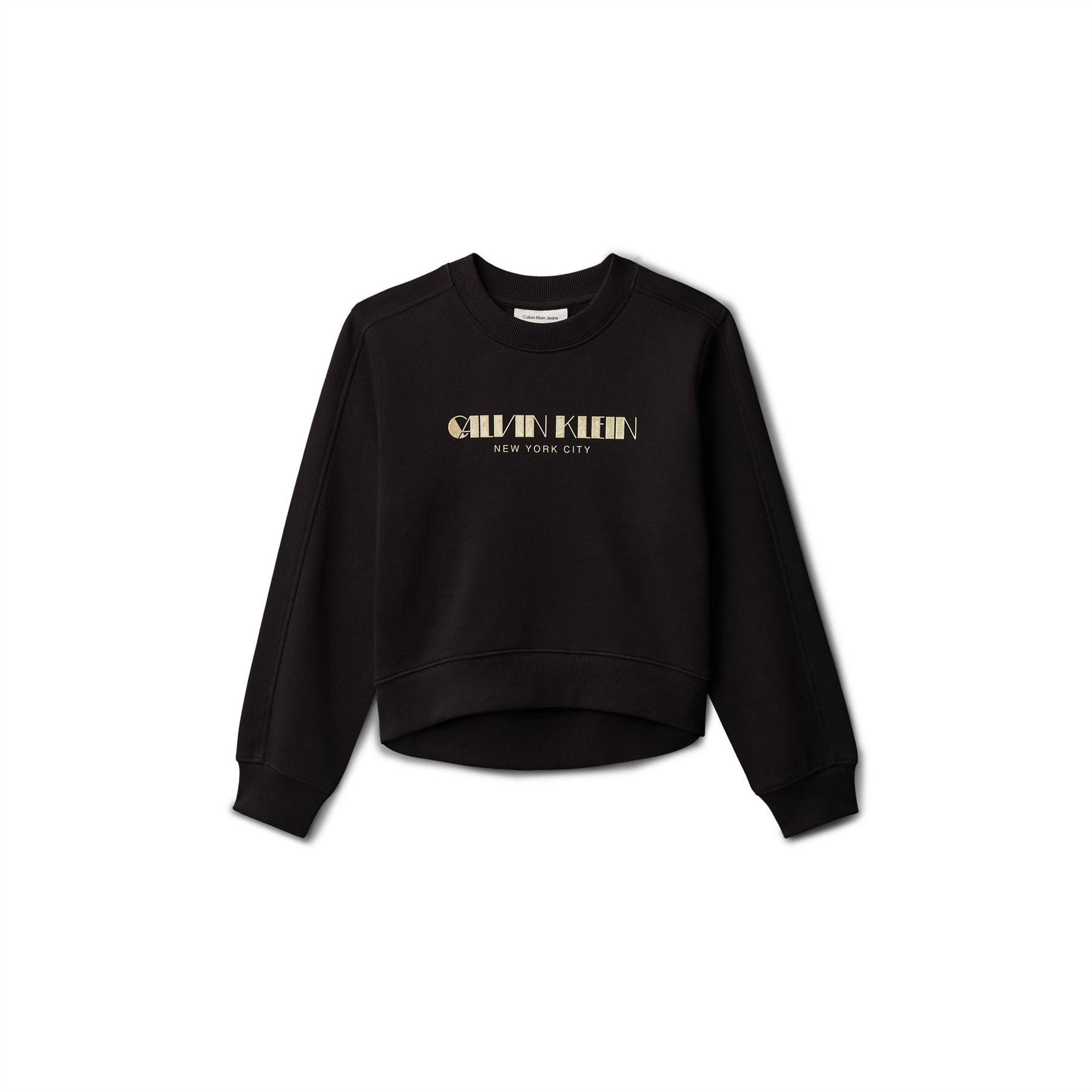 Calvin Klein Jeans Glitter Logo Print Crew Neck Long Sleeve Sweatshirt