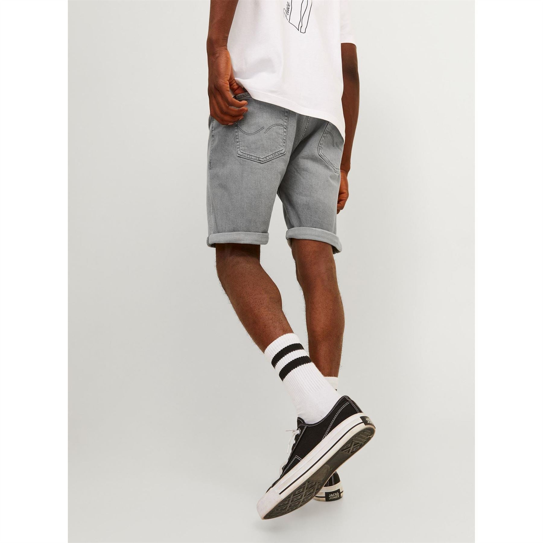 Jack and Jones Denim Bermuda Shorts with Banded Hem