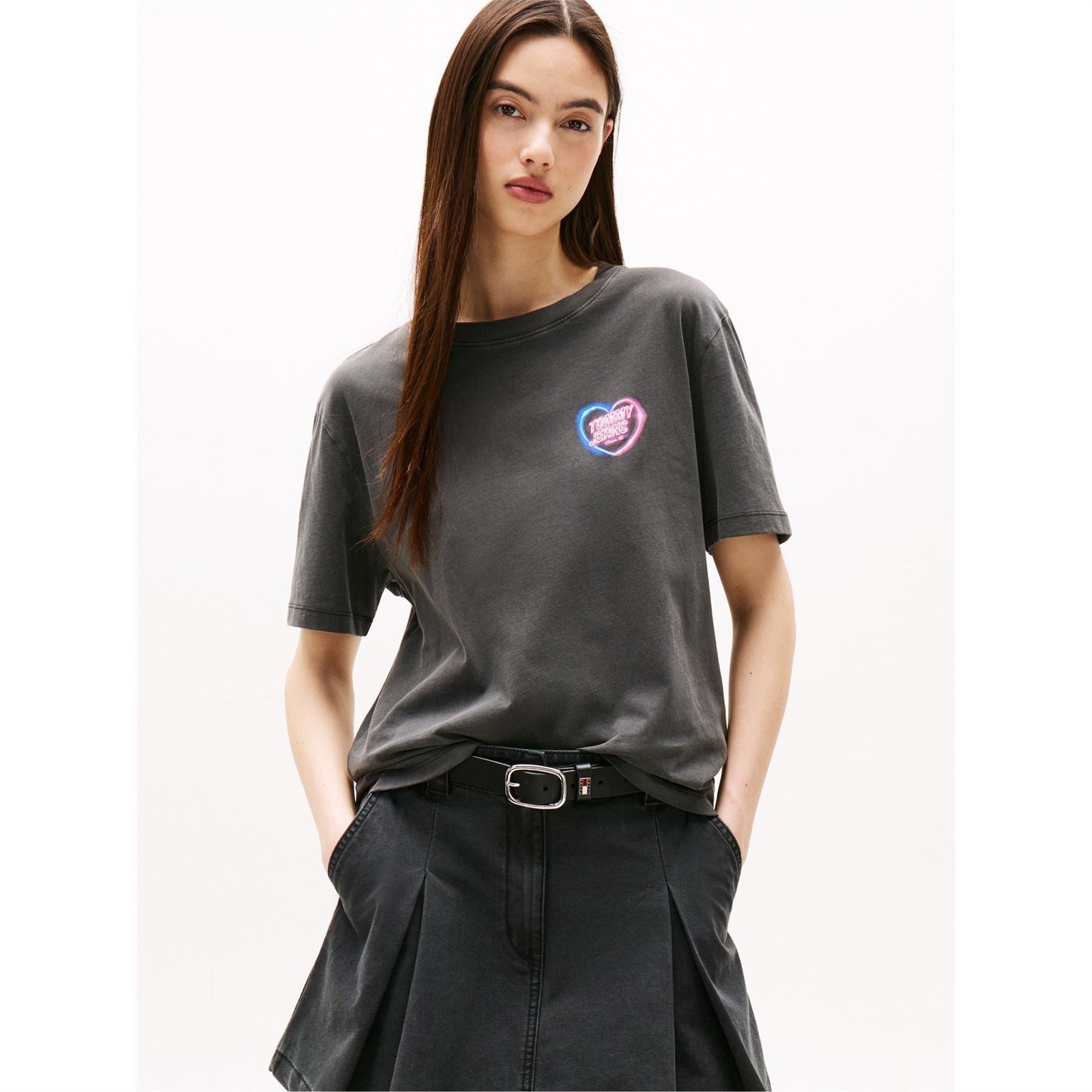 Tommy Jeans Neon Heart Regular Fit Short Sleeve T-Shirt