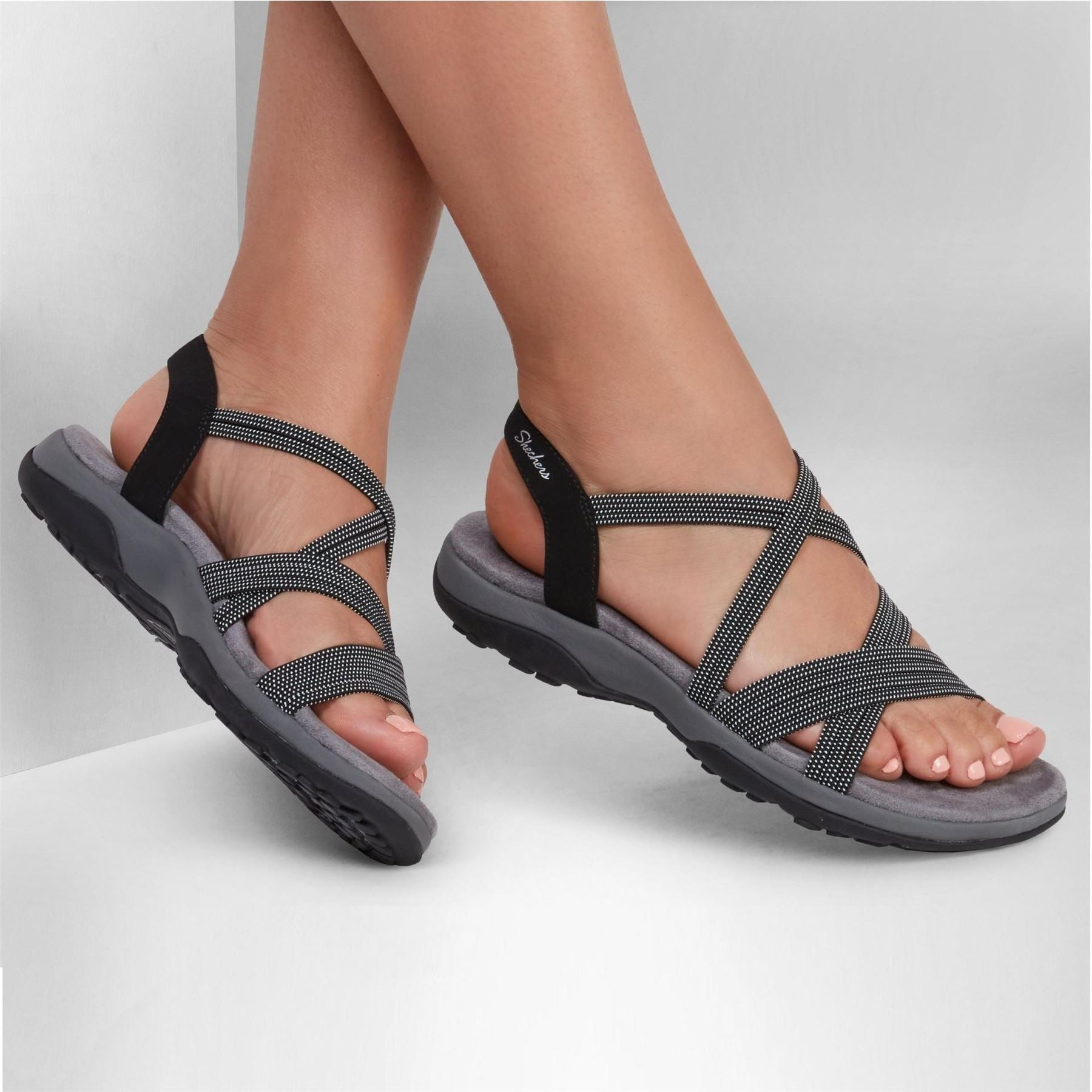 Skechers Womens Reggae Slim   Turn It Up Flat Sandals