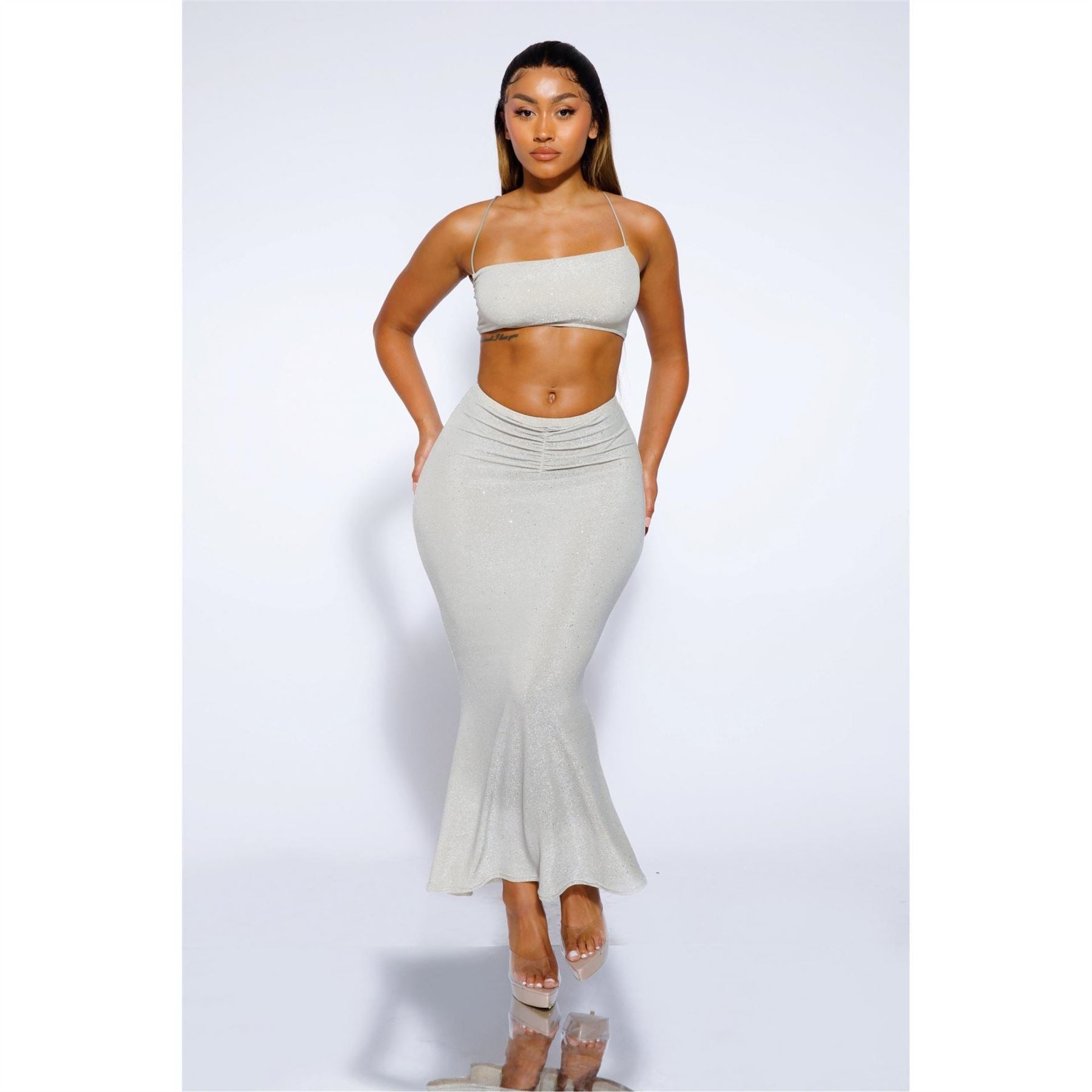 Honeyz Glitter Bodycon Skirt