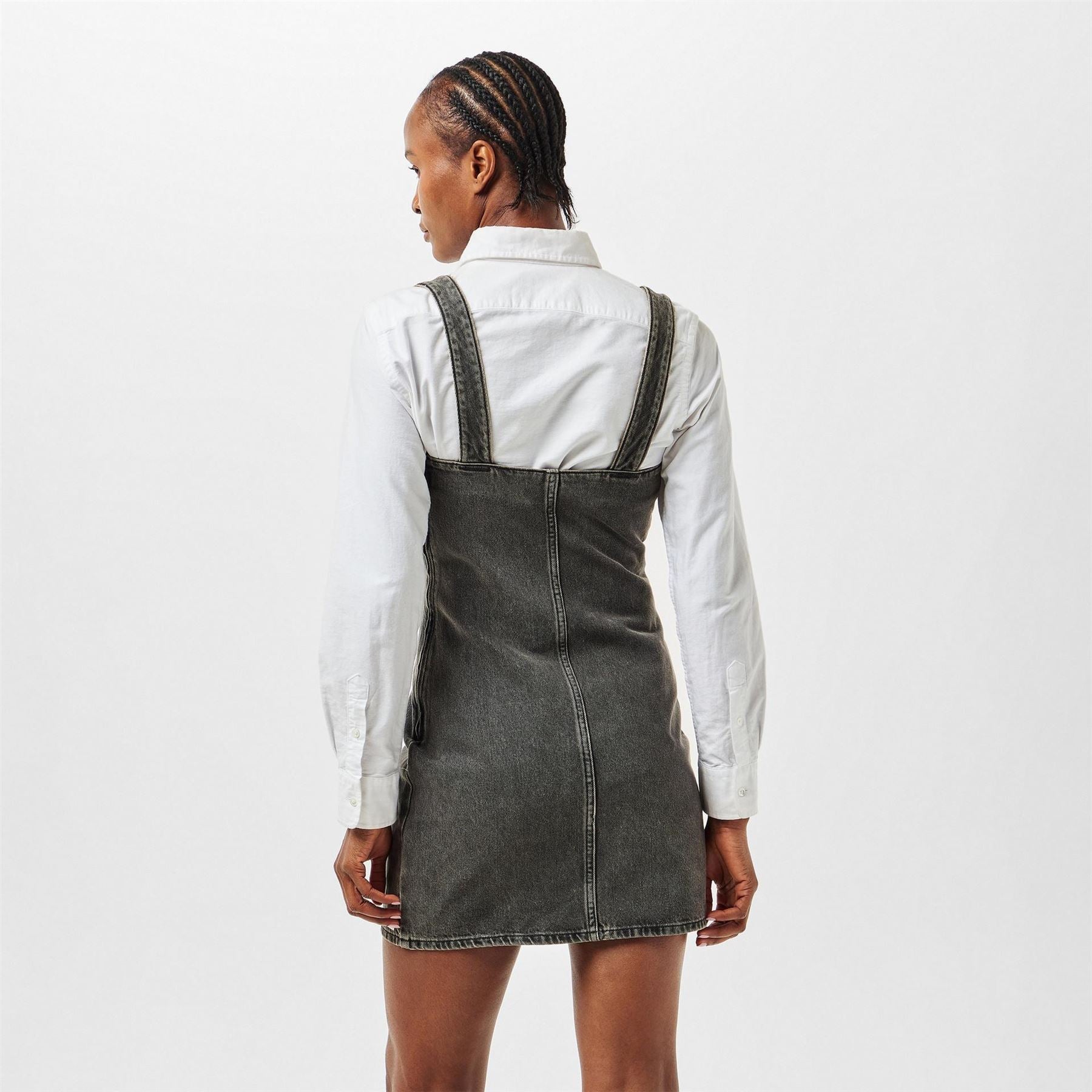 Calvin Klein Jeans Denim Square Neck Sleeveless Mini Dress