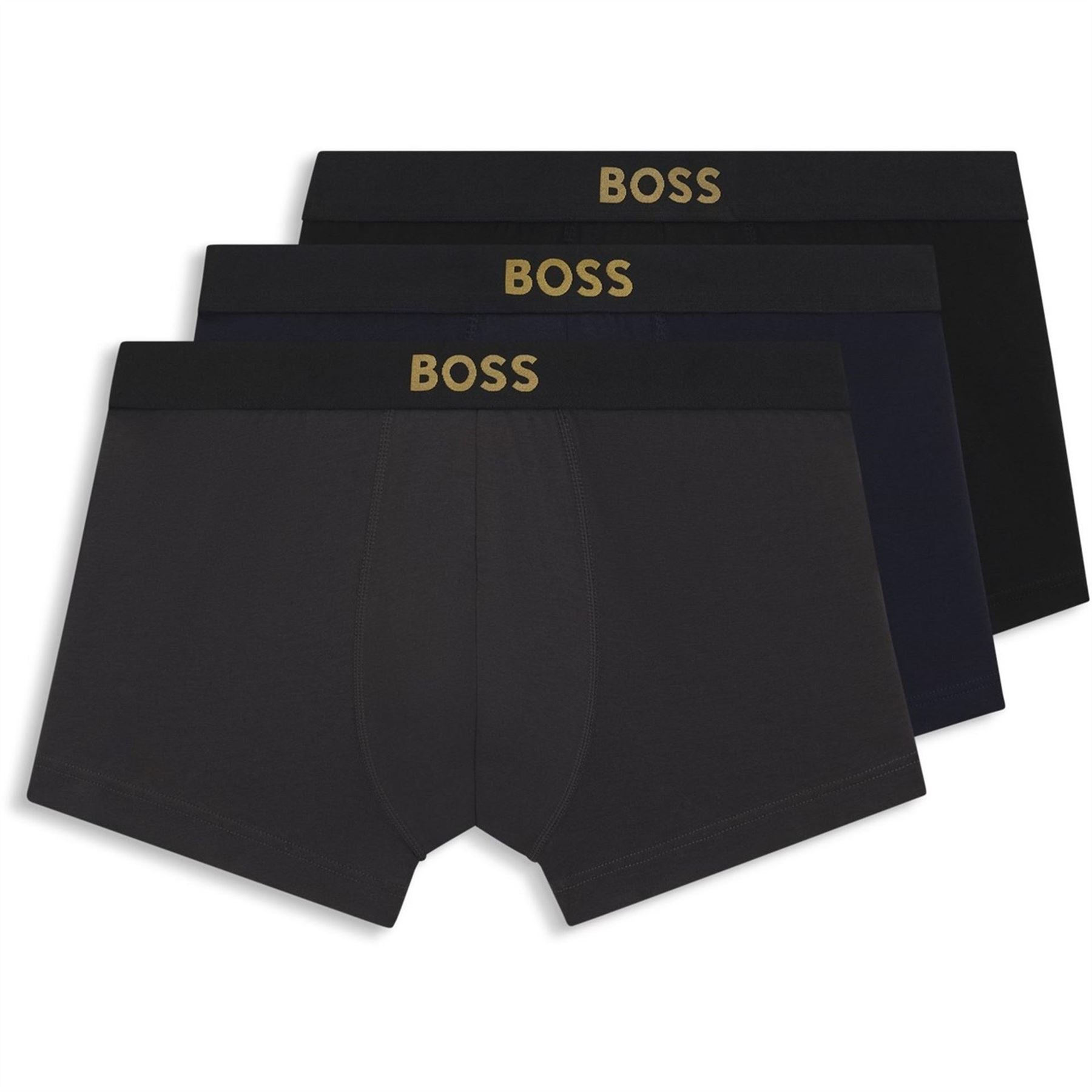 Boss BOSS Bodywear 3 Pack Trunks Boxers   Gold Logo