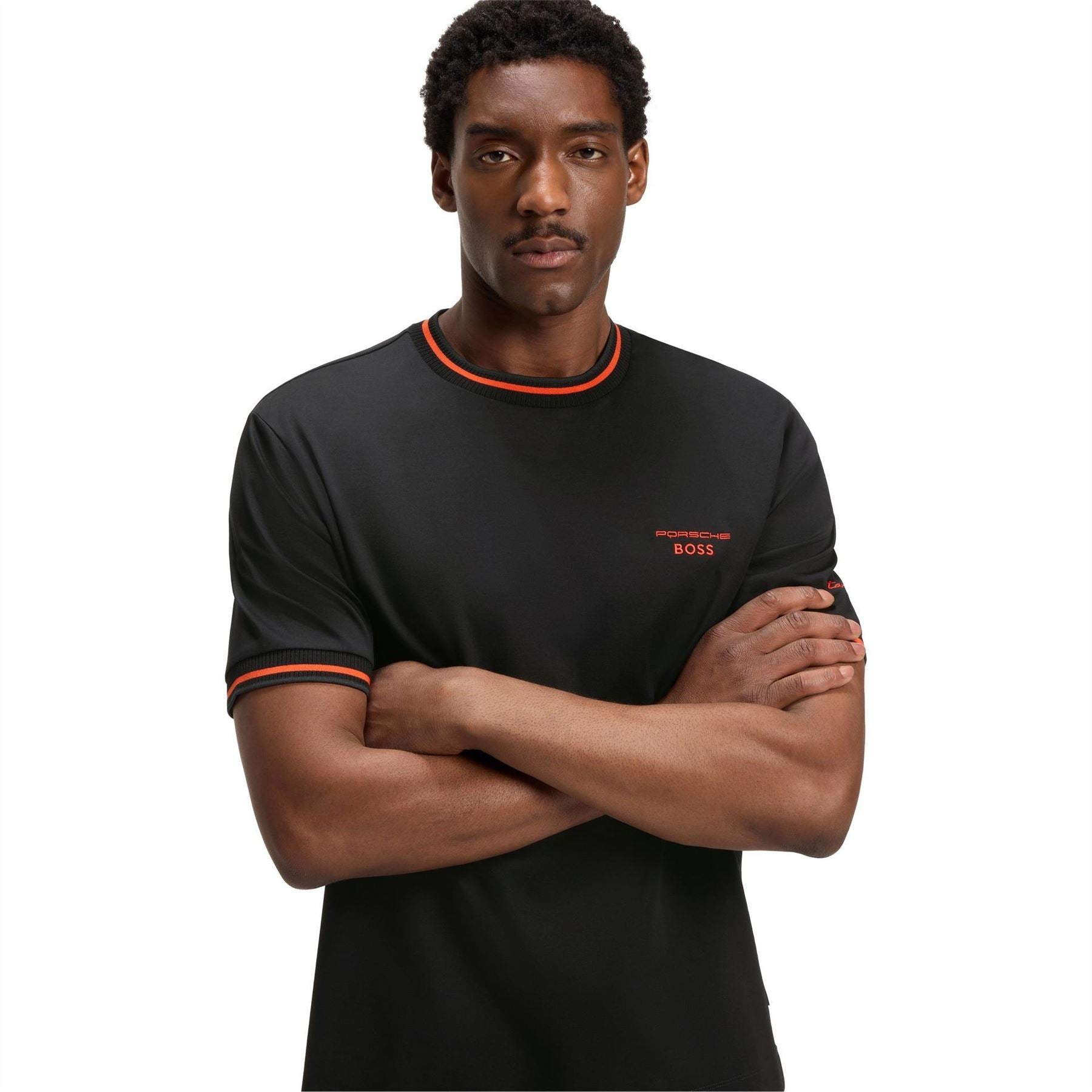 Boss Embroidered Collared Neck Short Sleeve Polo Shirt