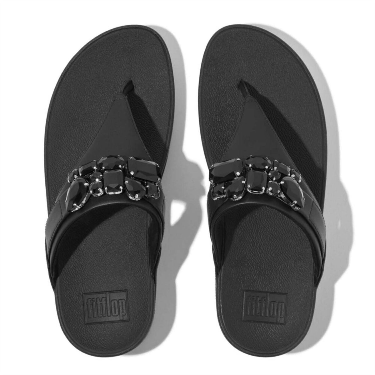 FitFlop Lulu Bejewelled Trim Toe Post Sandals