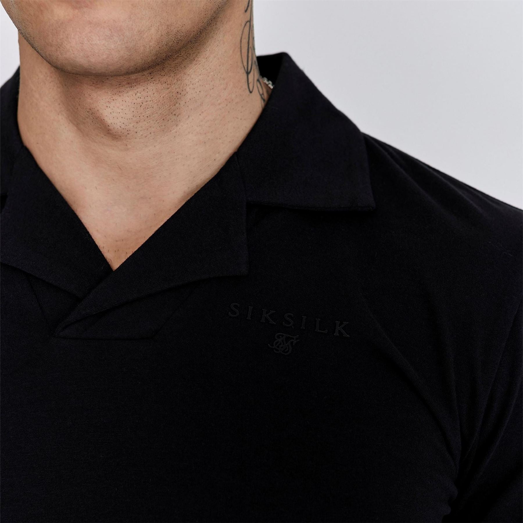 SikSilk Long Sleeve Slim Fit Polo Shirt