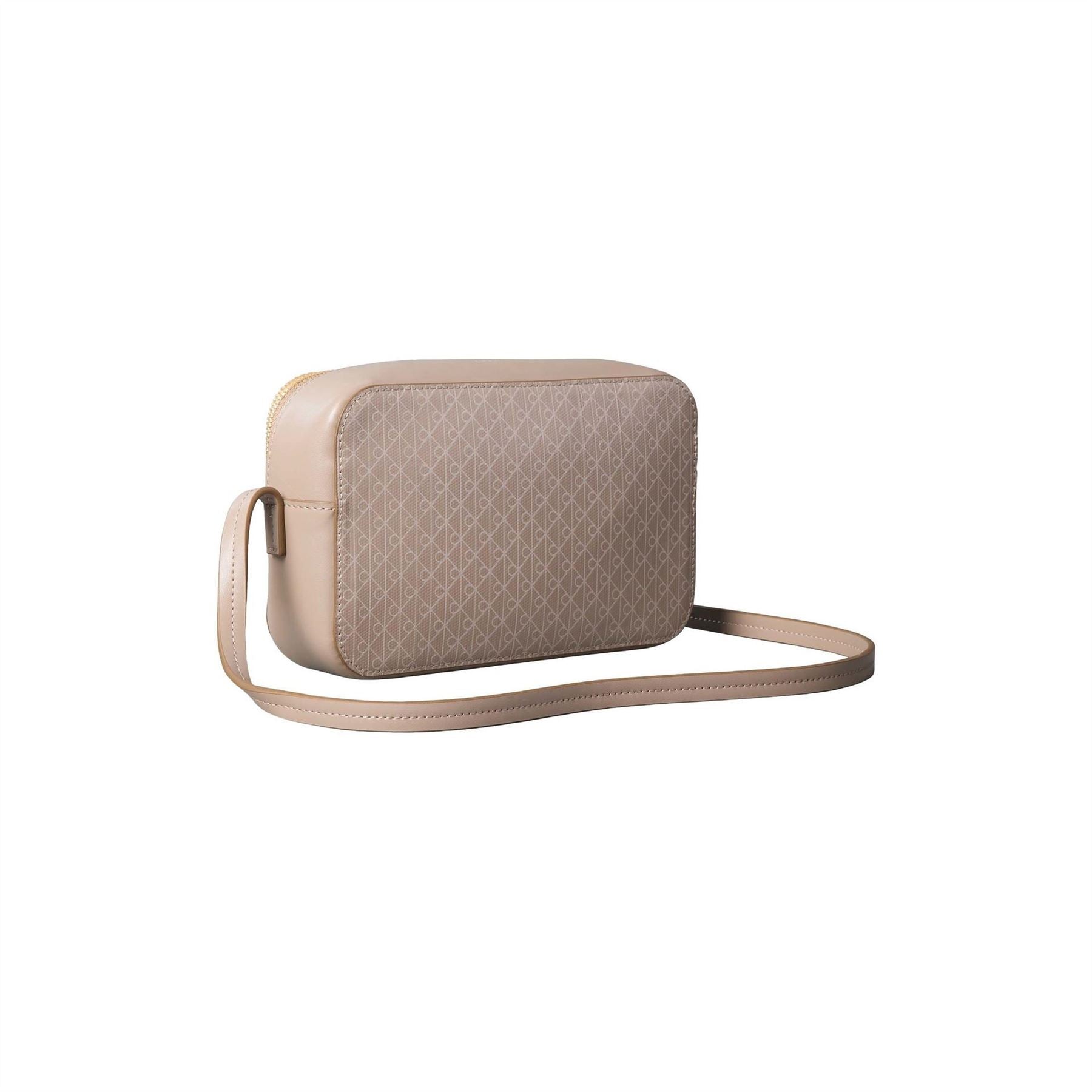 Calvin Klein AOP Camera Monogram Gold Tone Sling Bag