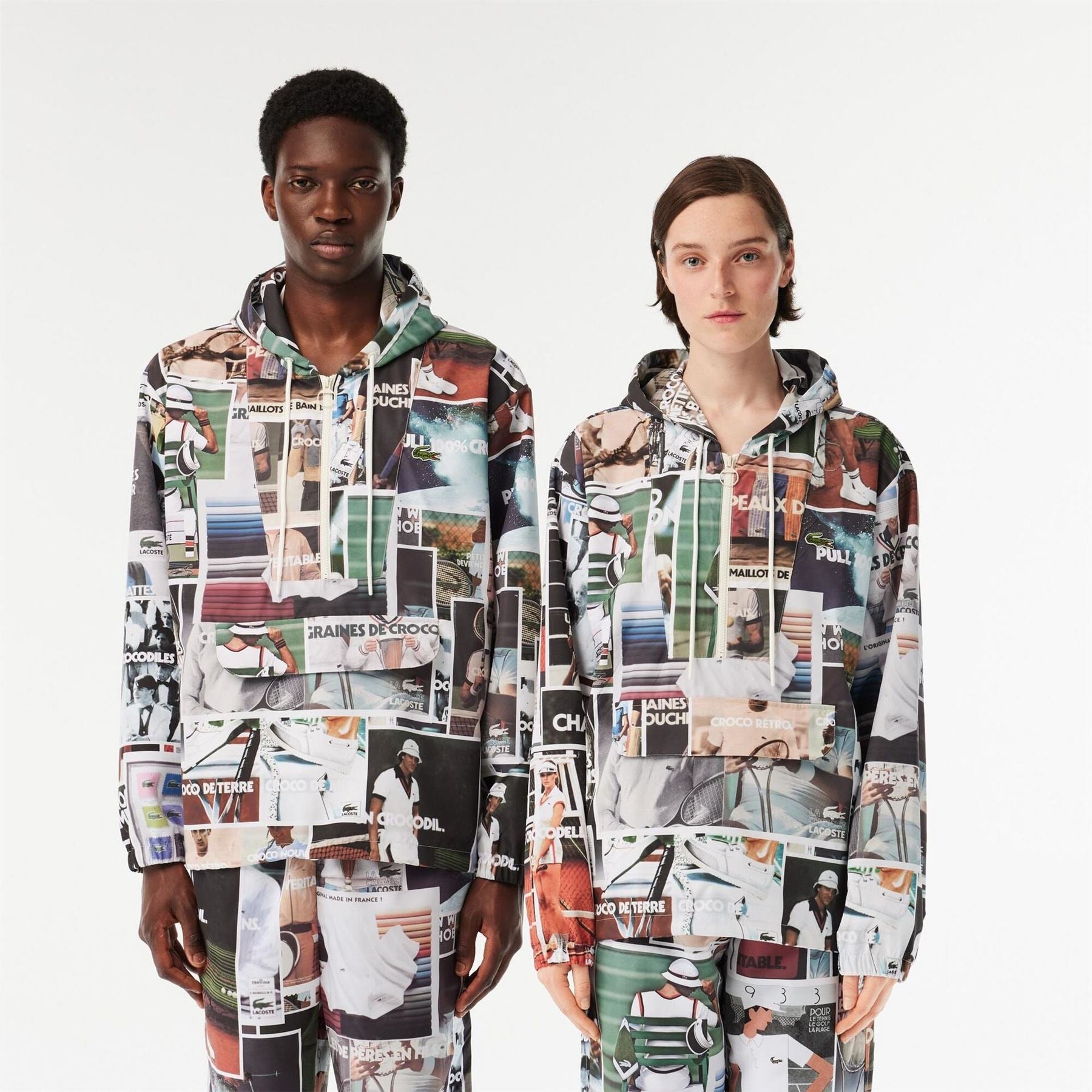 Lacoste Hooded Relaxed Fit Rain Jacket with Logo