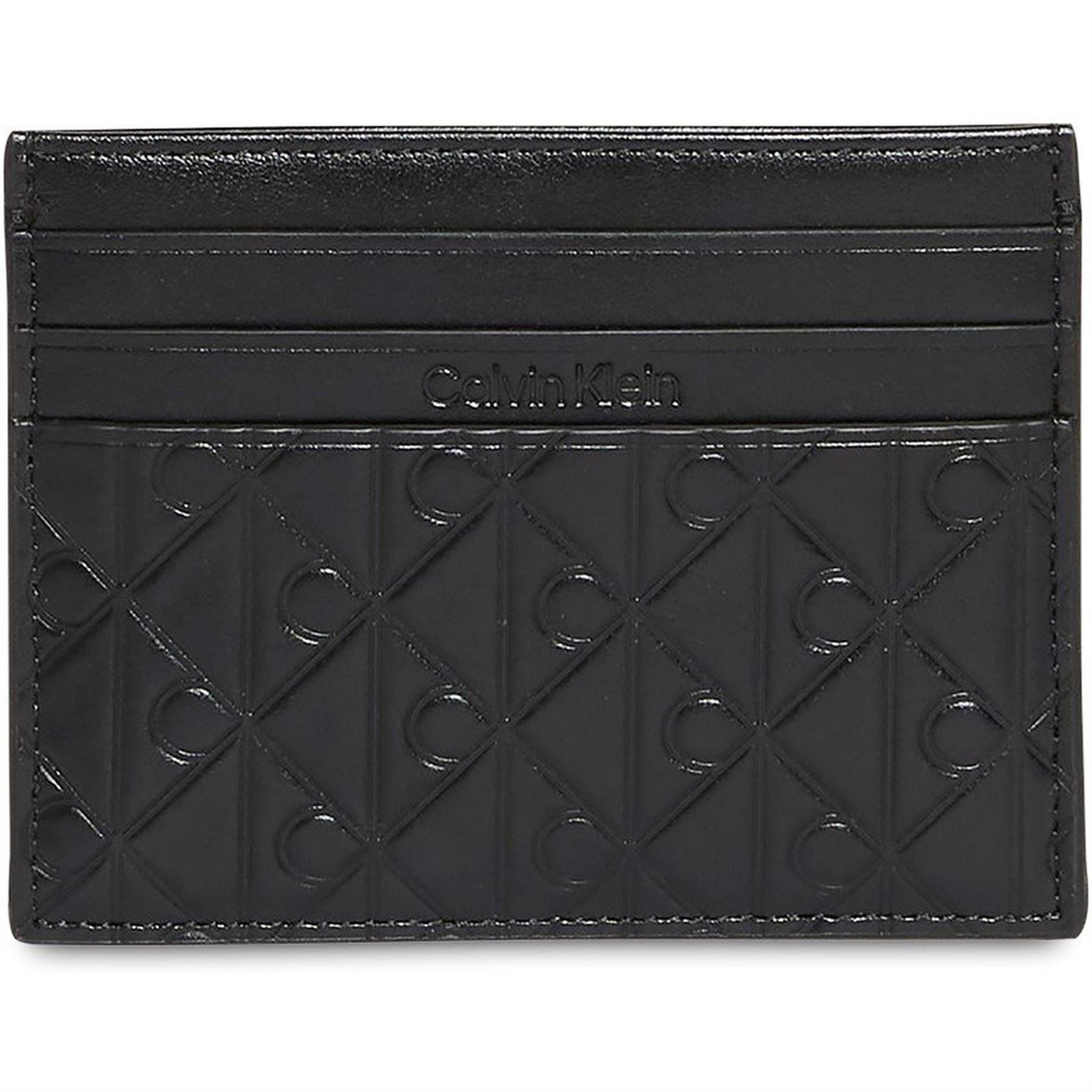 Calvin Klein Embossed Emblem Leather Card Holder