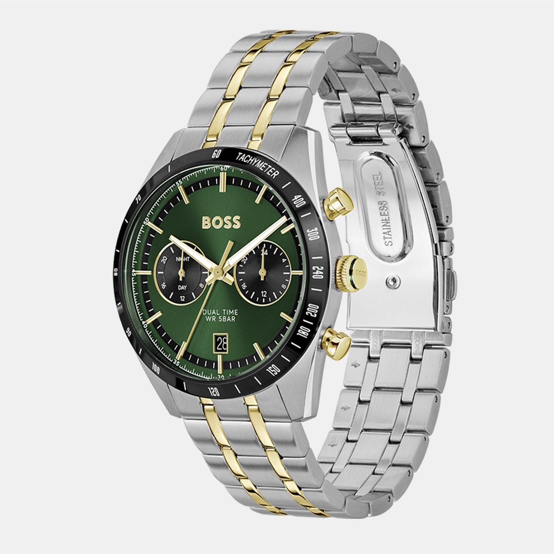 Boss Tourmaster Racing Steel Bracelet Analogue Watch