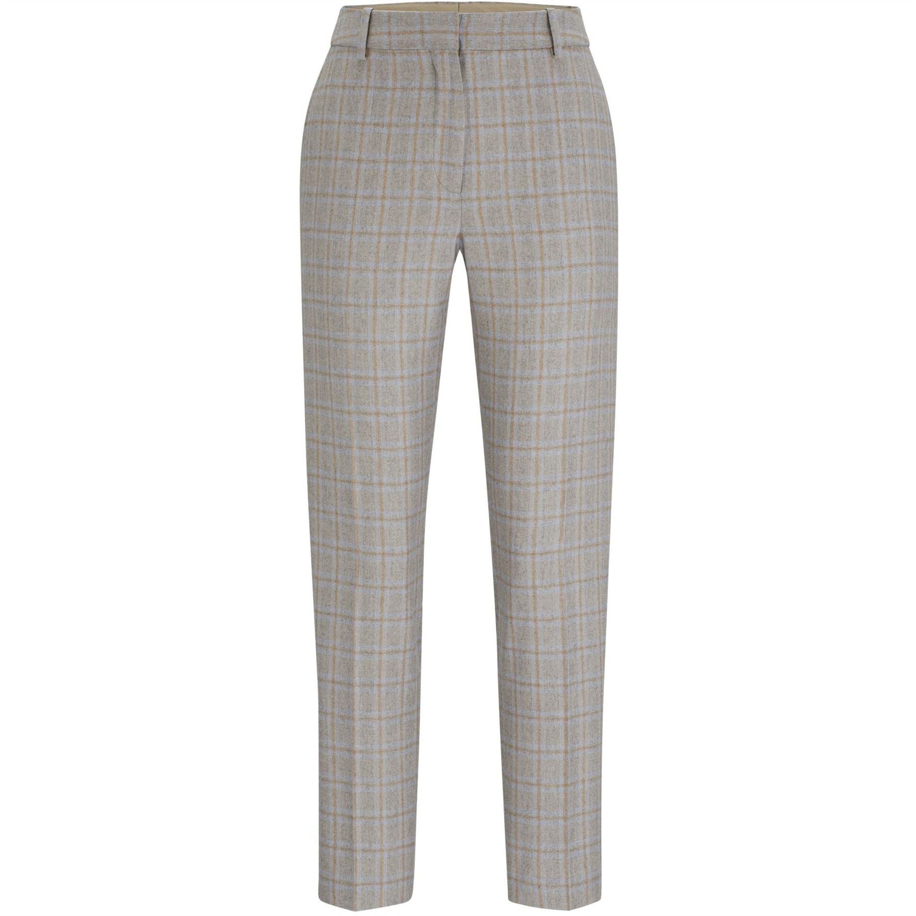 Boss Tamata2 Plaid Slim Cigarette Trousers
