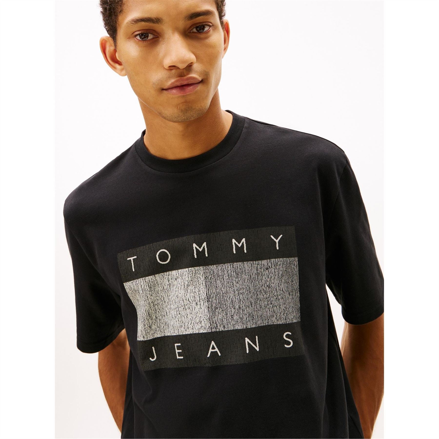 Tommy Jeans Printed Logo Crew Neck Short Sleeve Jersey T-Shirt