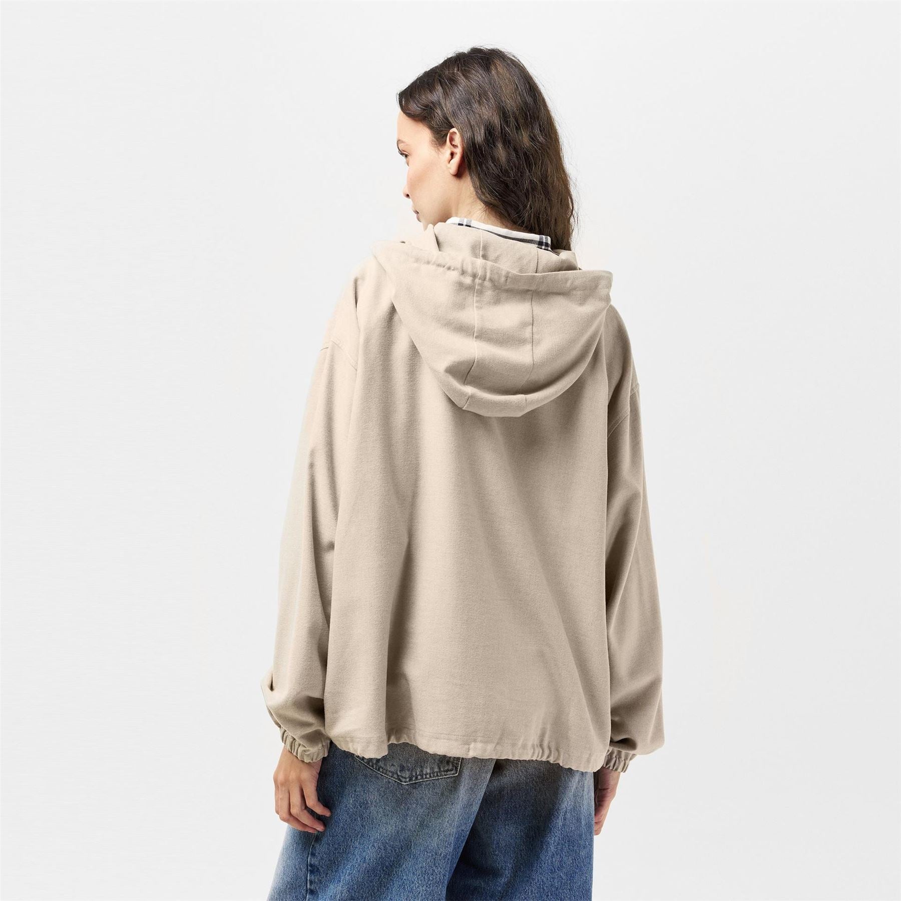 Lacoste Cropped Relaxed Fit Hooded Sweatshirt