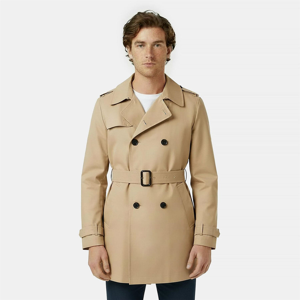 Jack Wills  Cotton Water Resistant Mid Length Long Sleeve Trench Coat
