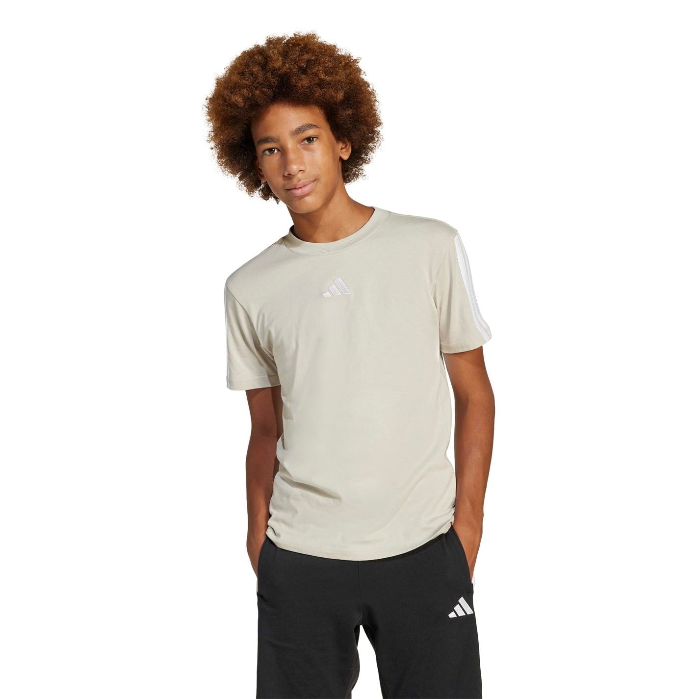 adidas 3 Stripe Essentials T-Shirt Junior