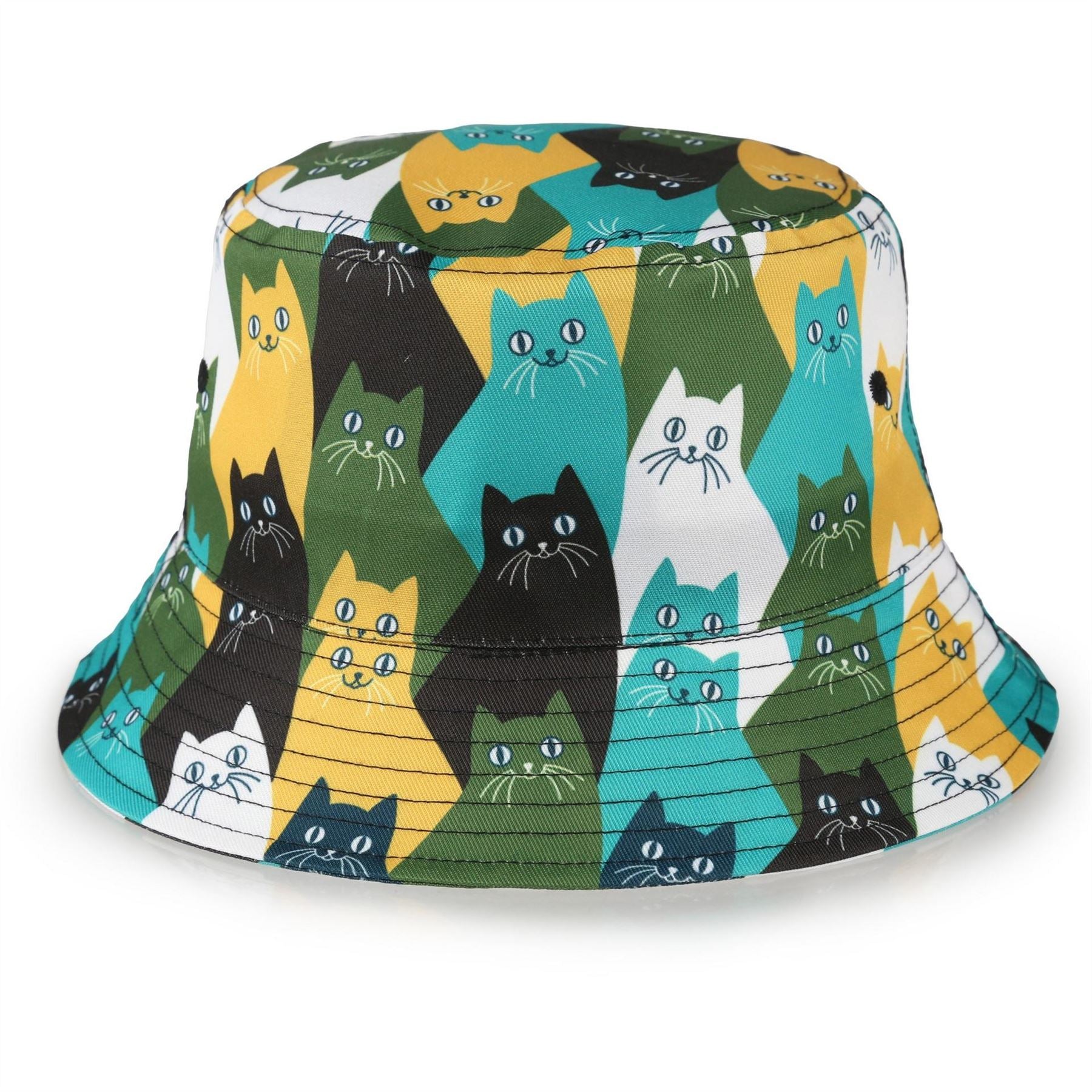Spiral All Around Brim Panel Construction Bucket Hat