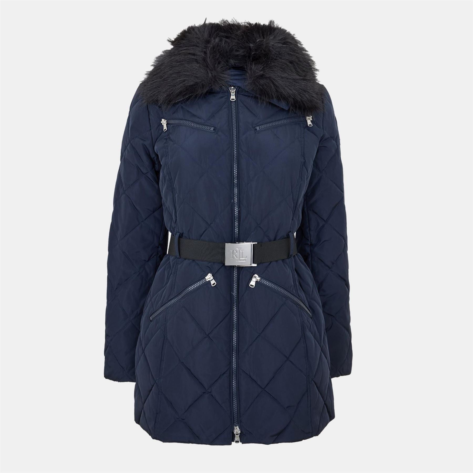 Lauren by Ralph Lauren Real Leather Medium Puffer Jacket