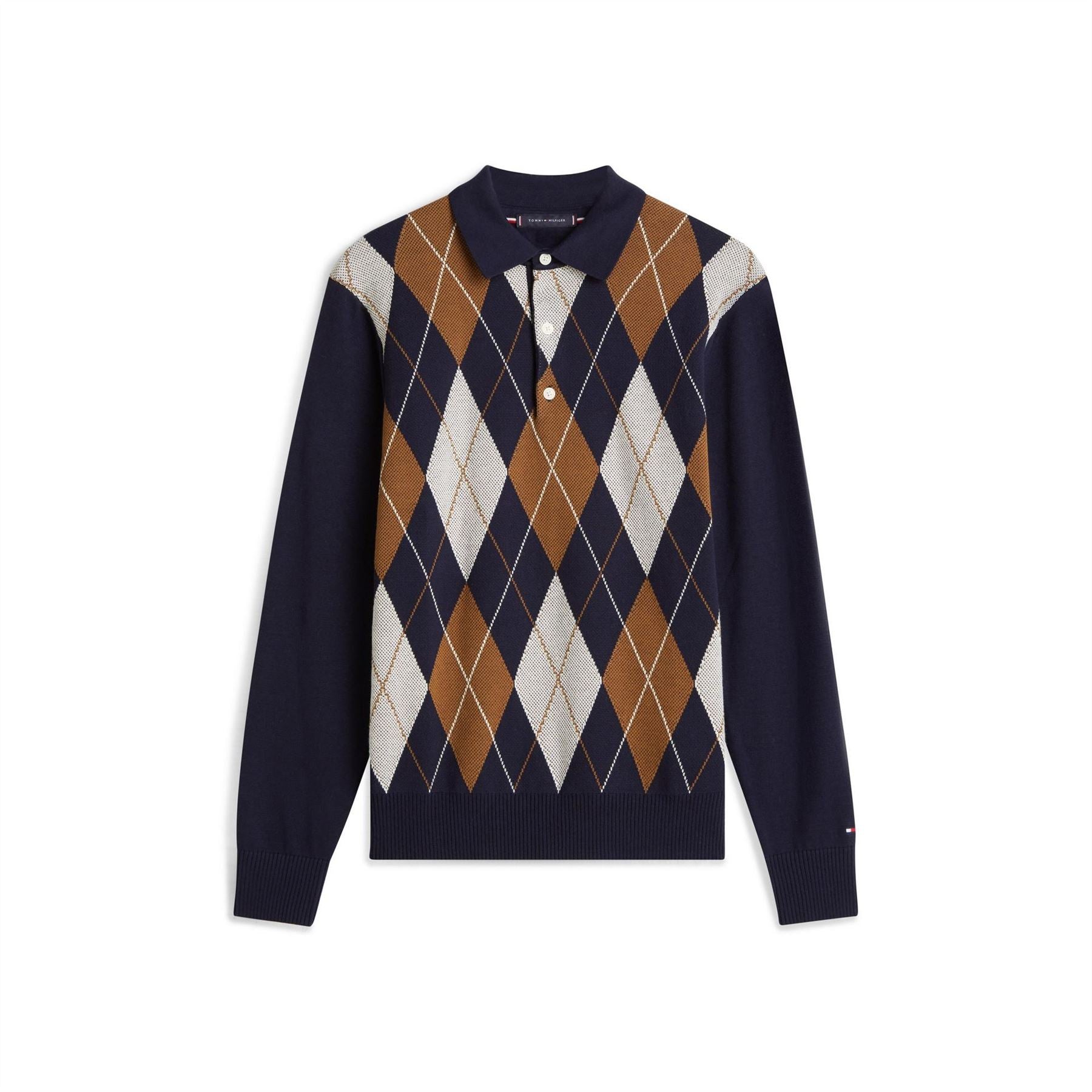 Tommy Hilfiger Argyle Crew Neck Long Sleeve Sweater