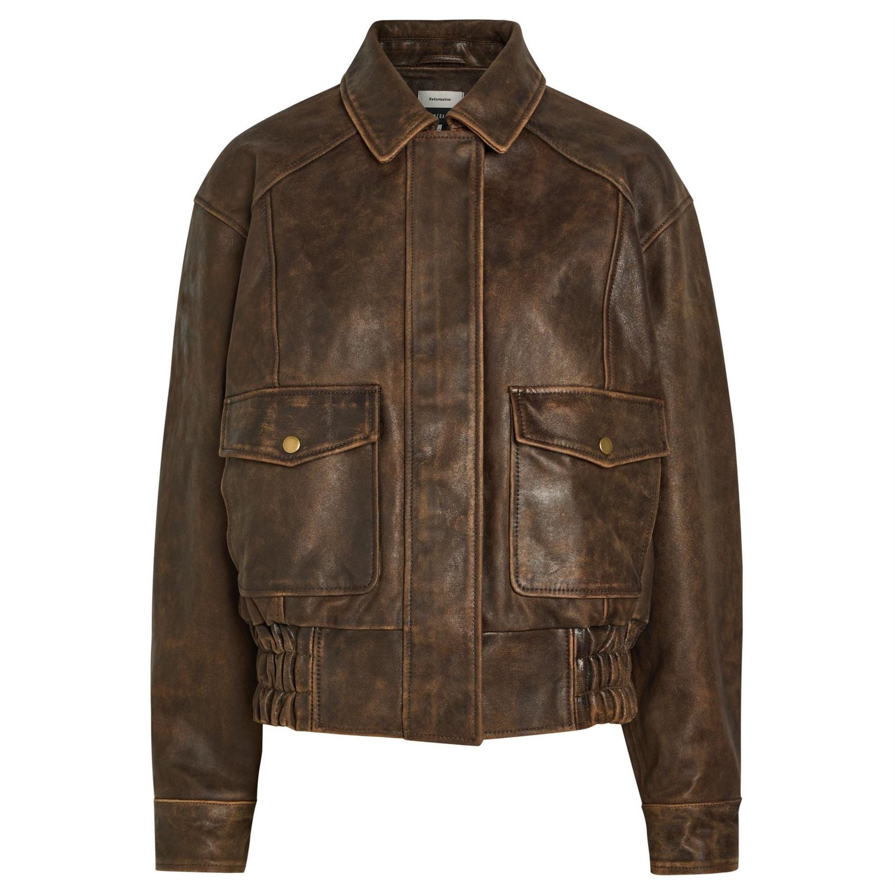 Reformation Veda Daphne Leather Bomber