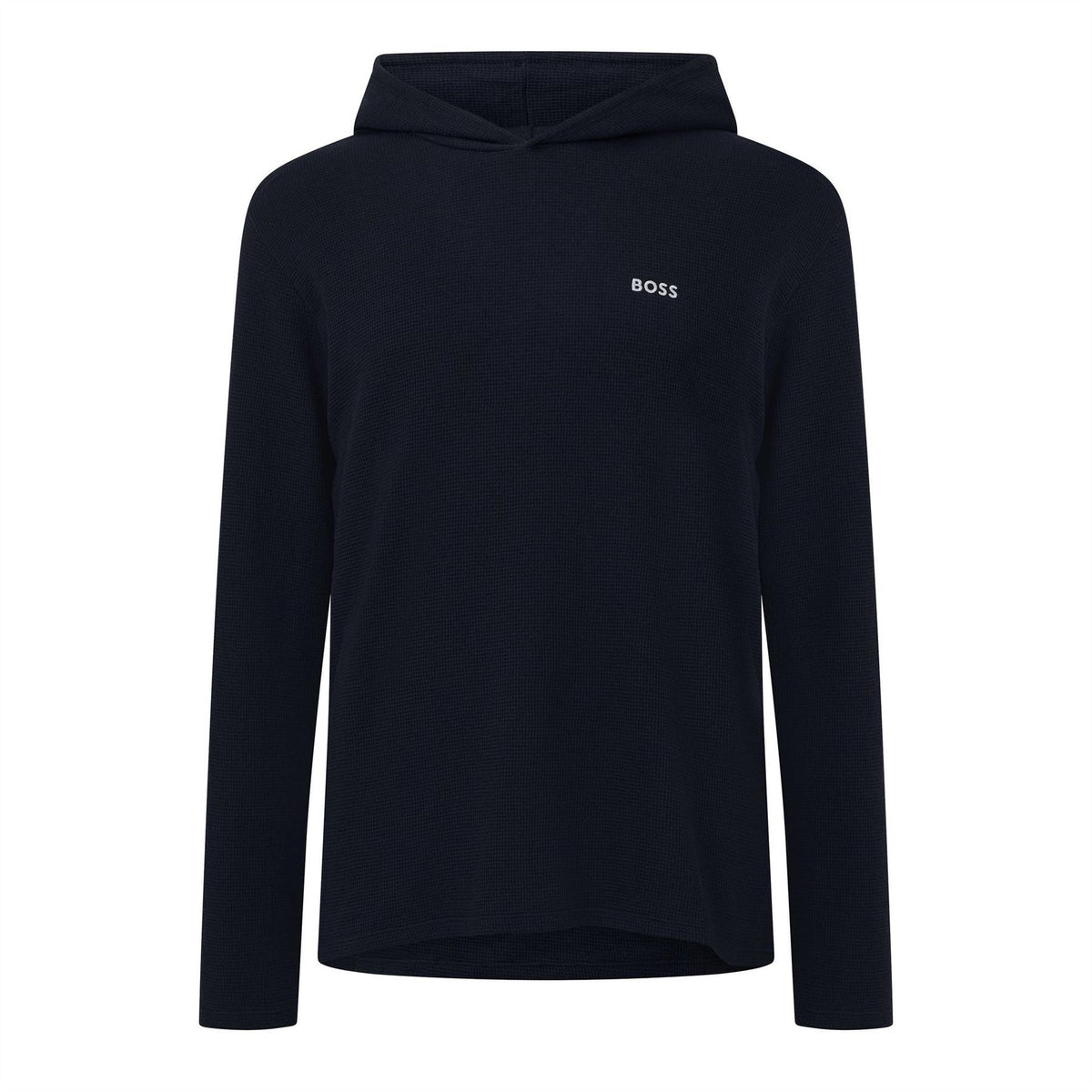 Boss Bodywear Waffle Loungewear Hoodie With Logo Detail