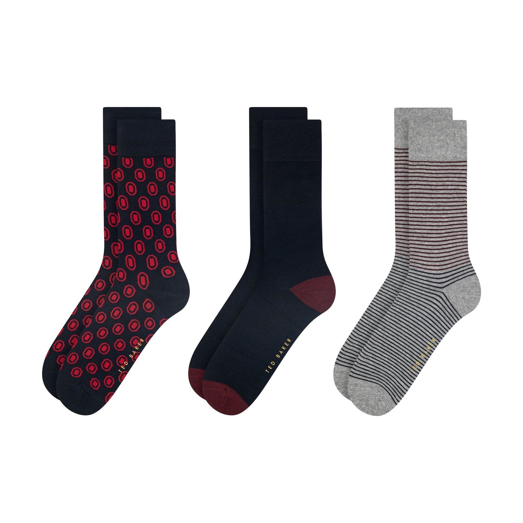 Ted Baker 3 Pack Formal Crew Long Socks