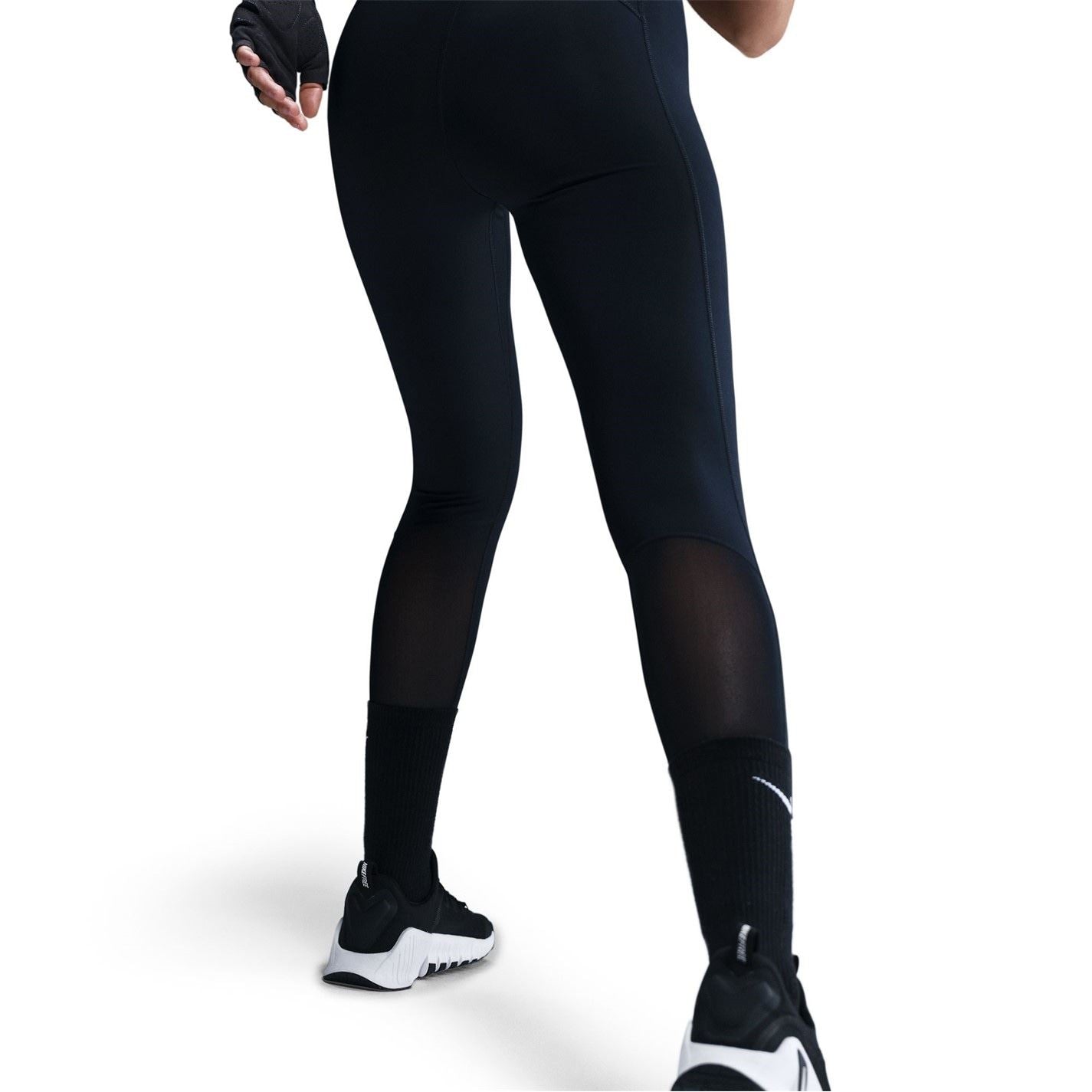 Nike Womens Pro Mid Rise Mesh Panelled Leggings