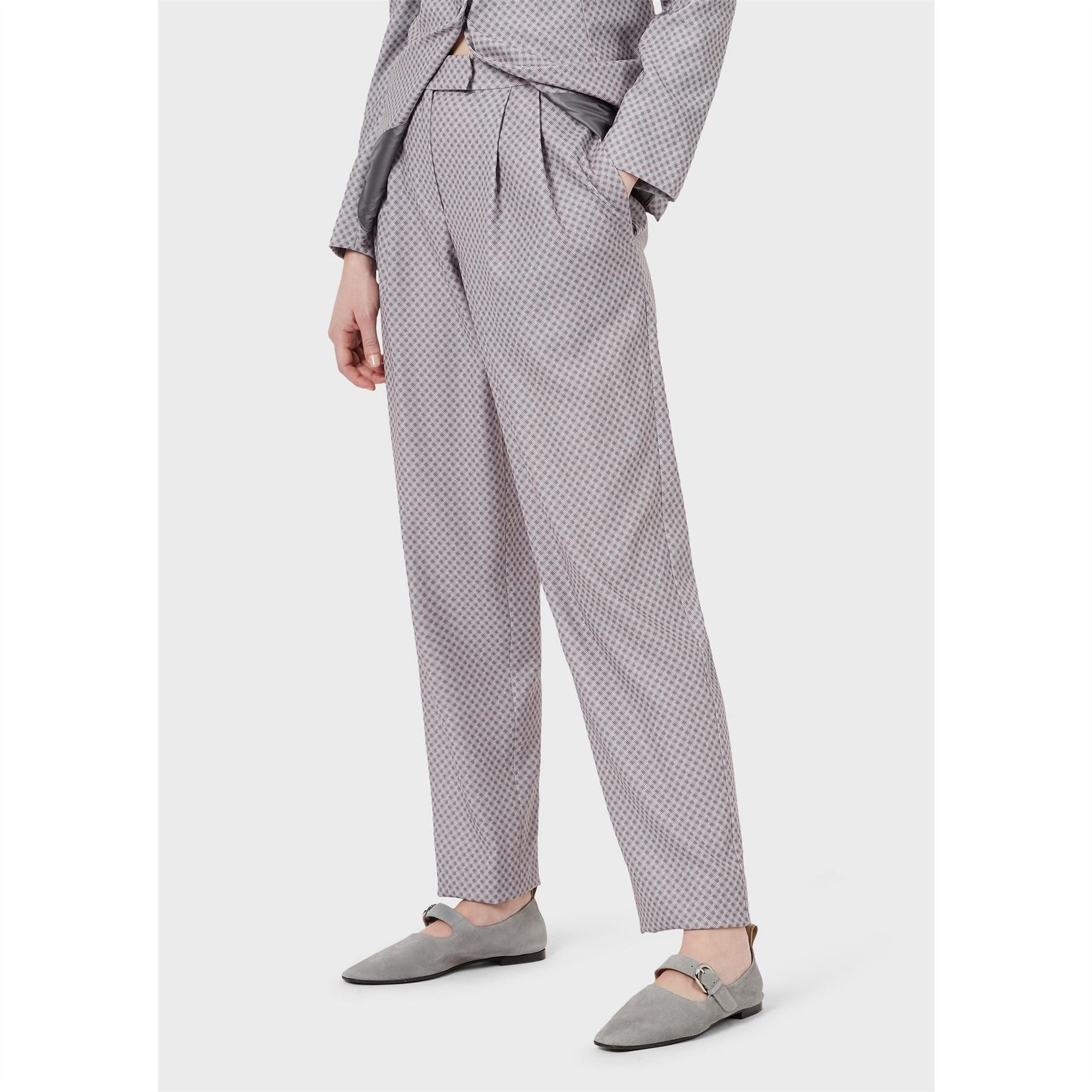 Emporio Armani Pleated Straight Leg Trouser