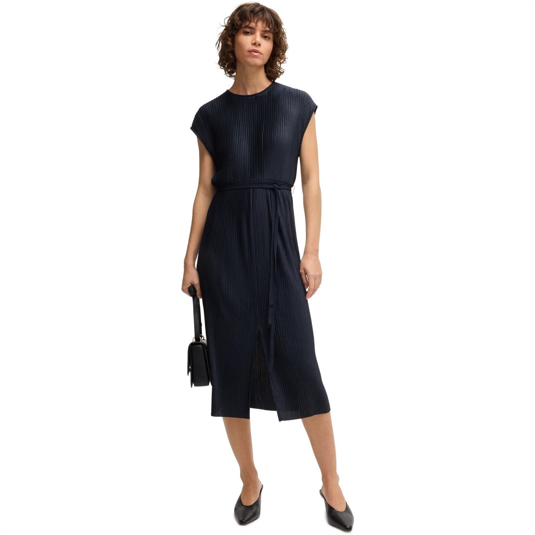 Boss Emaura Crew Neck Short Sleeve Midi Dress