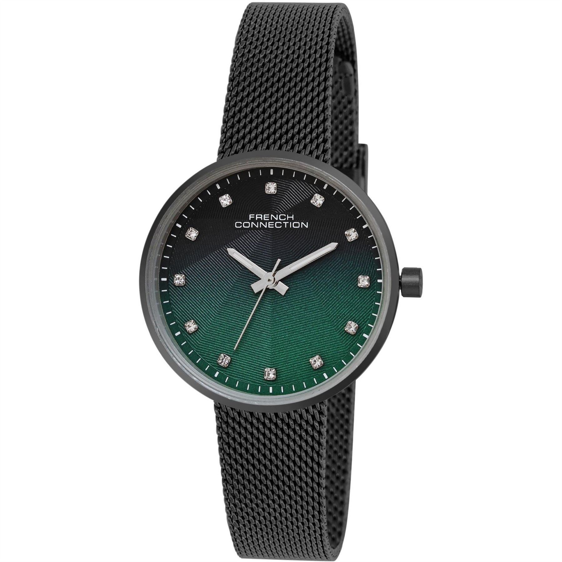 French Connection Womens Connection Dawnlight Blue Green Round Dial Analogue Watch