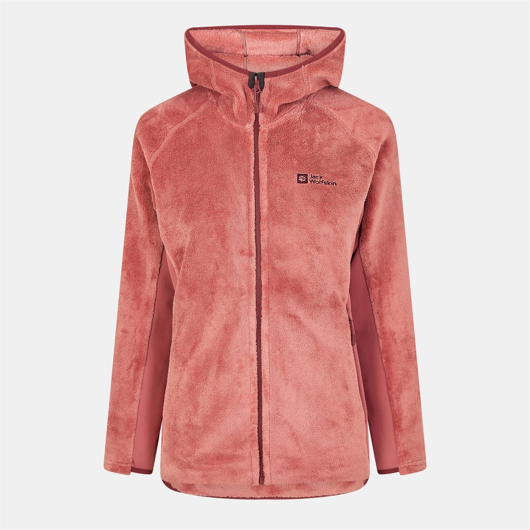 Jack Wolfskin Rotwand Solid Patterned Full Zipper Hooded Neck Jacket