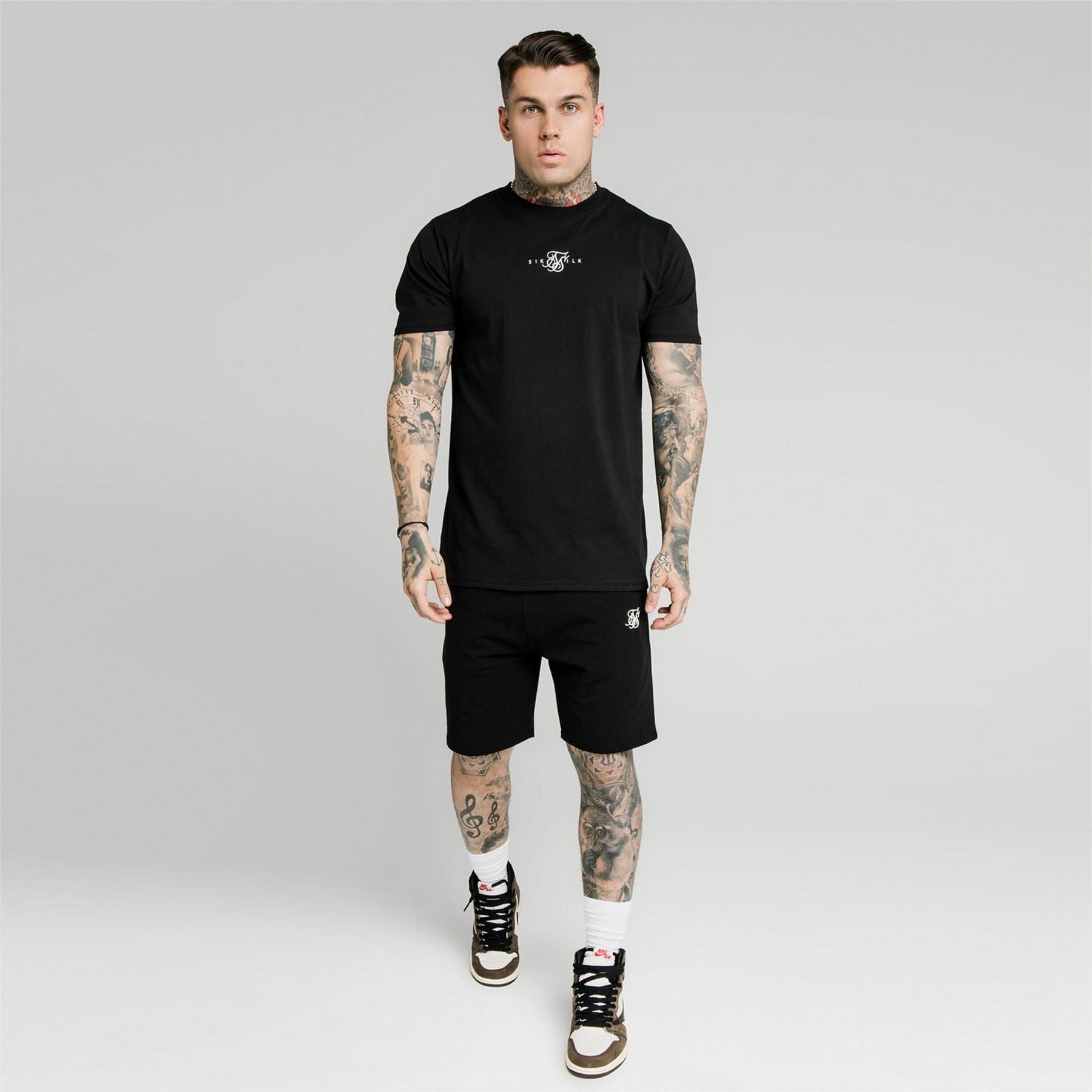 SikSilk Logo Jersey Jogger Shorts