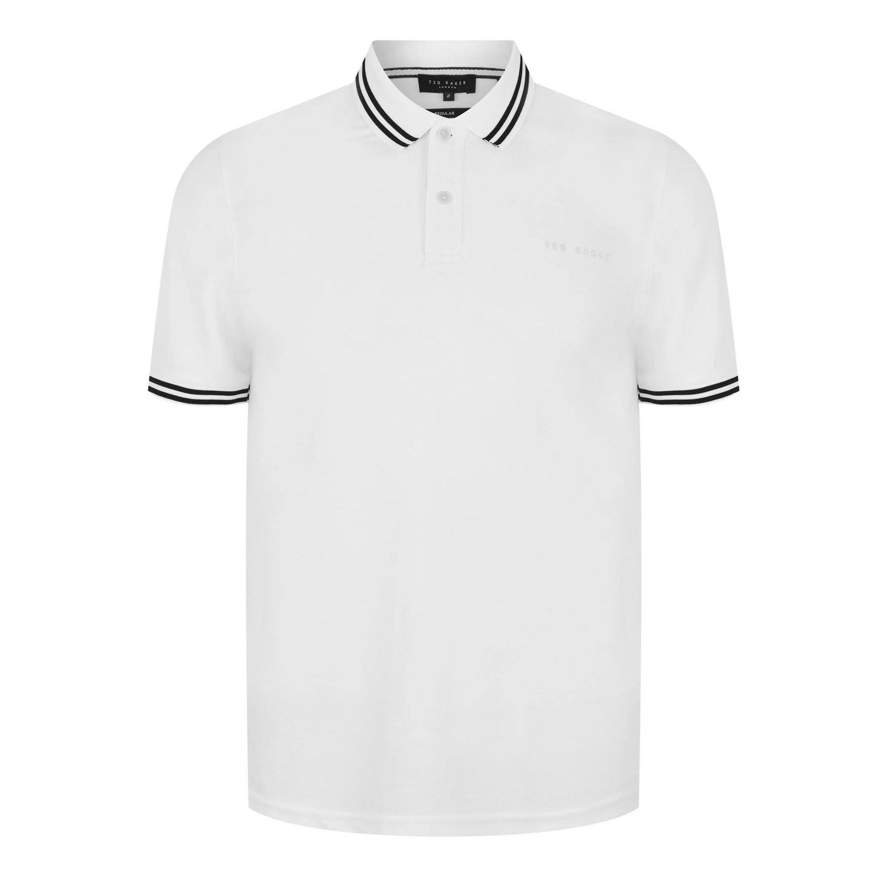 Ted Baker Striped Trim Short Sleeve Polo Shirt