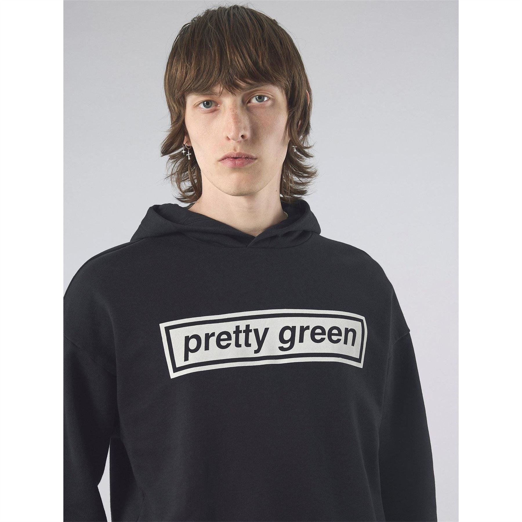 Pretty Green Box Print Regular Fit Hooded Sweatshirt
