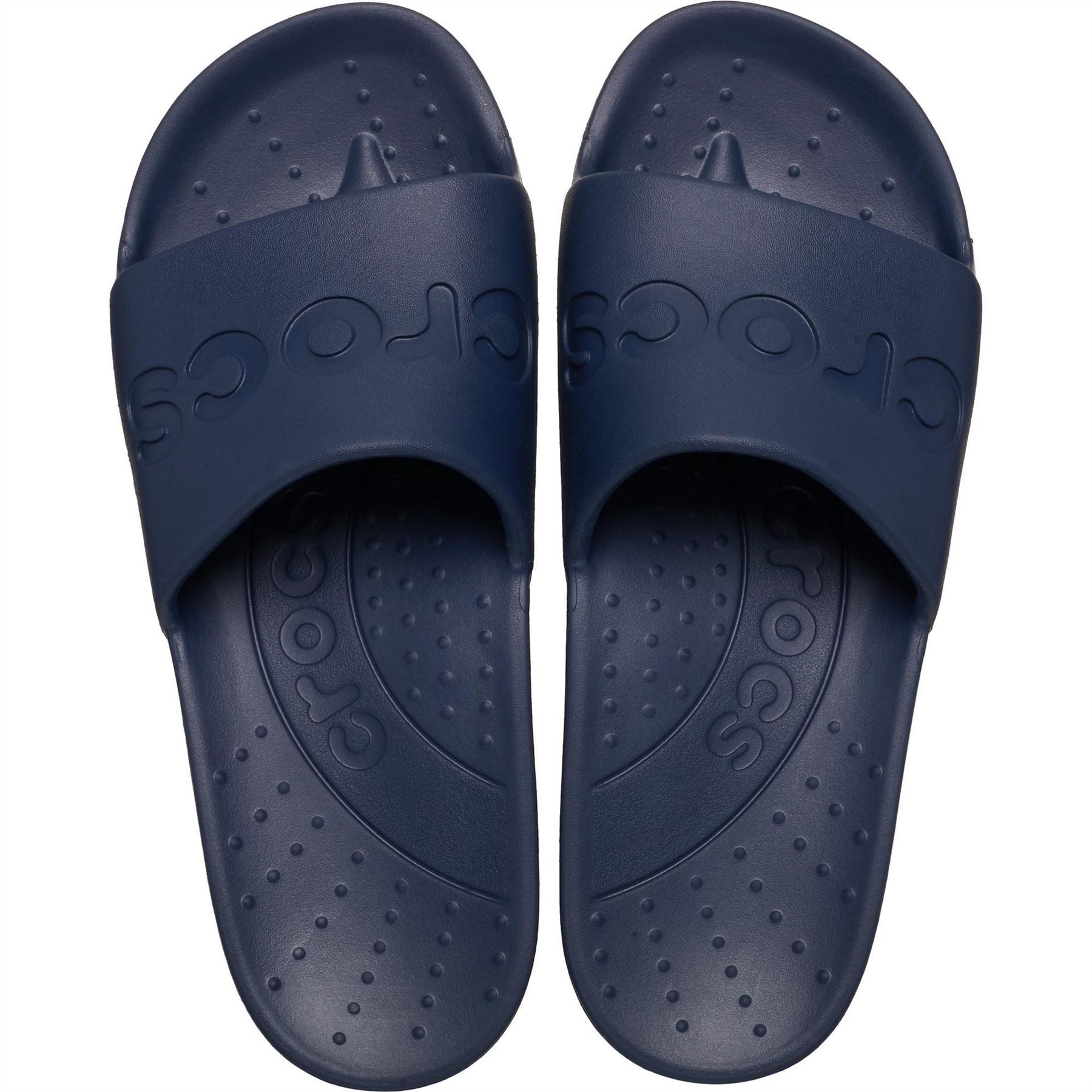 Crocs Logo Print Open Toe Flat Heel Slides