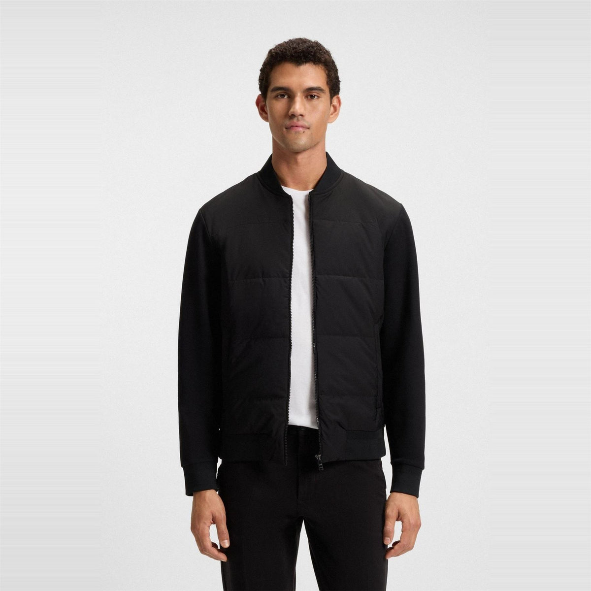 Boss Crew Neck Bomber Collar Long Sleeve Regular Fit Sweatshirt