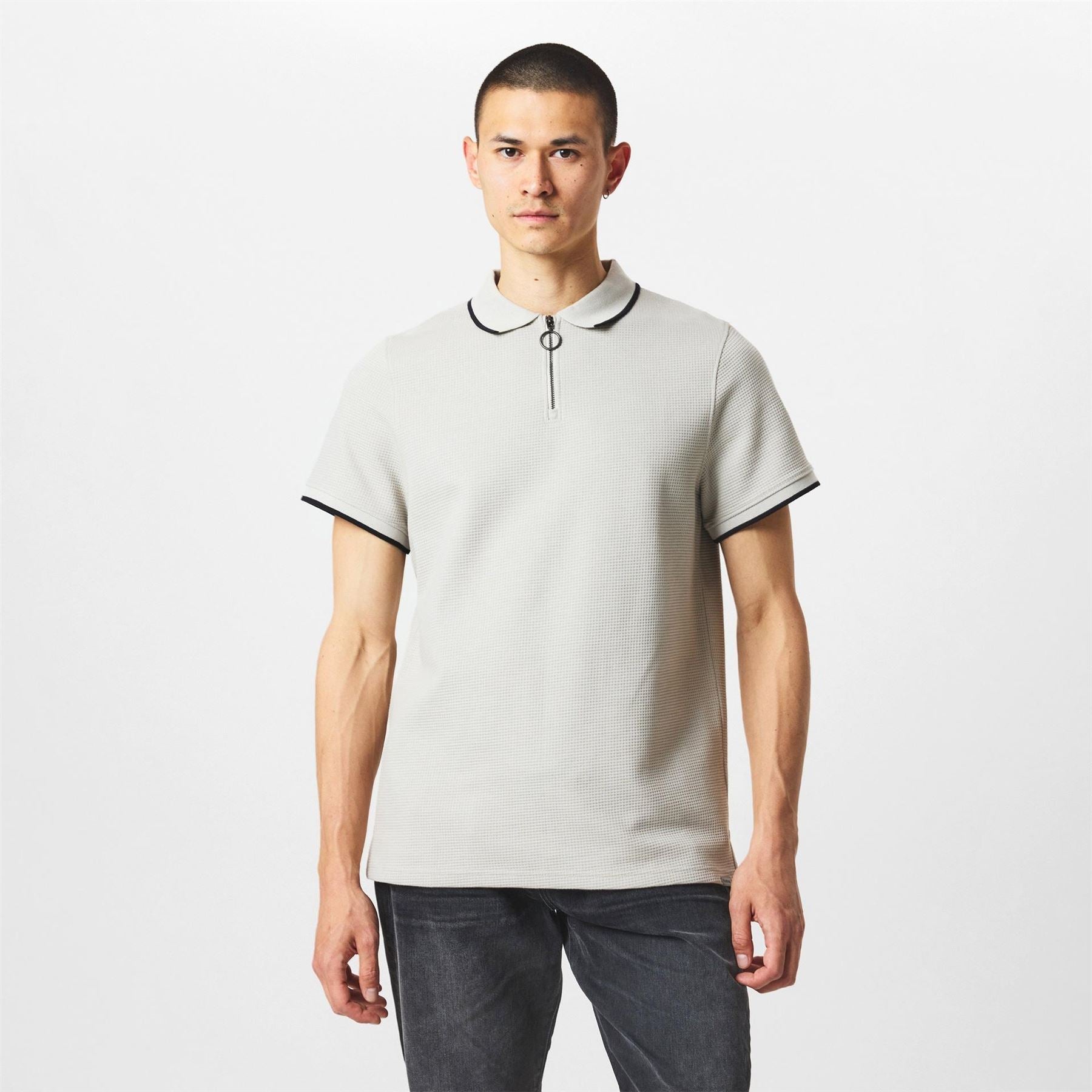 Firetrap Waffle Short Sleeve Polo Shirt