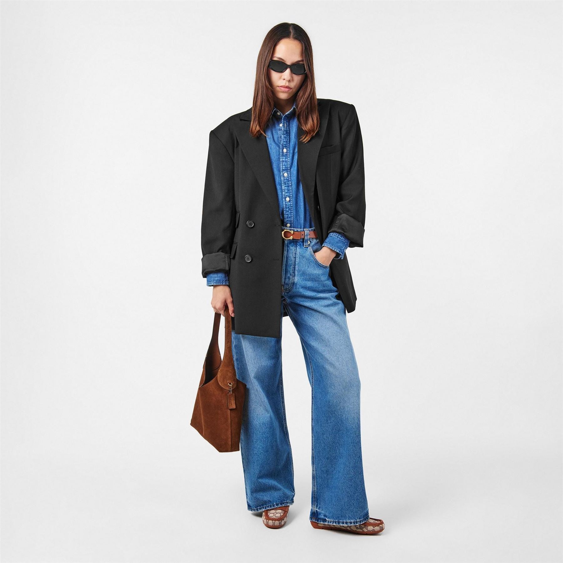 Coach C Driver Round Toe Penny Loafers