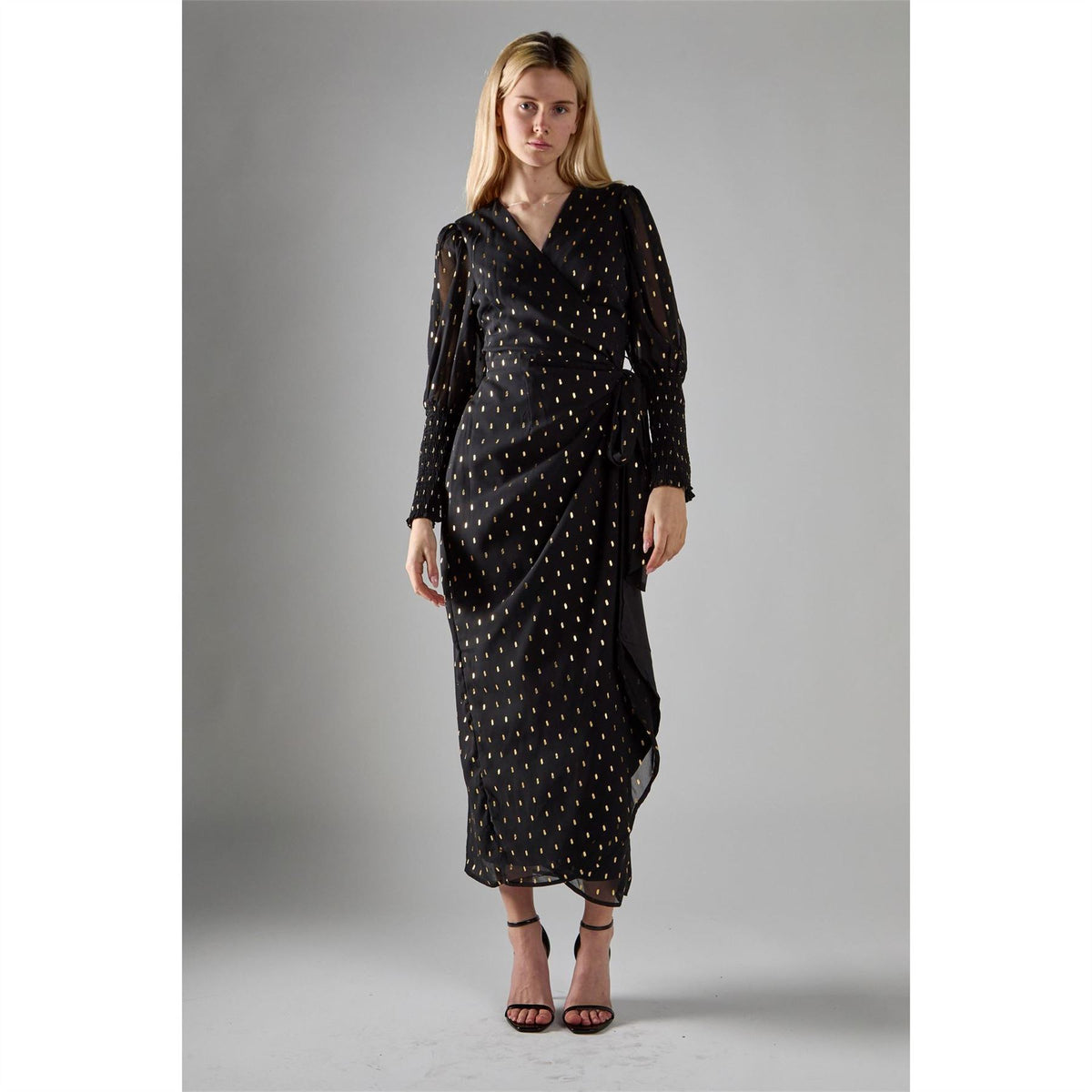 Glamorous With Gold Spot Long Dress