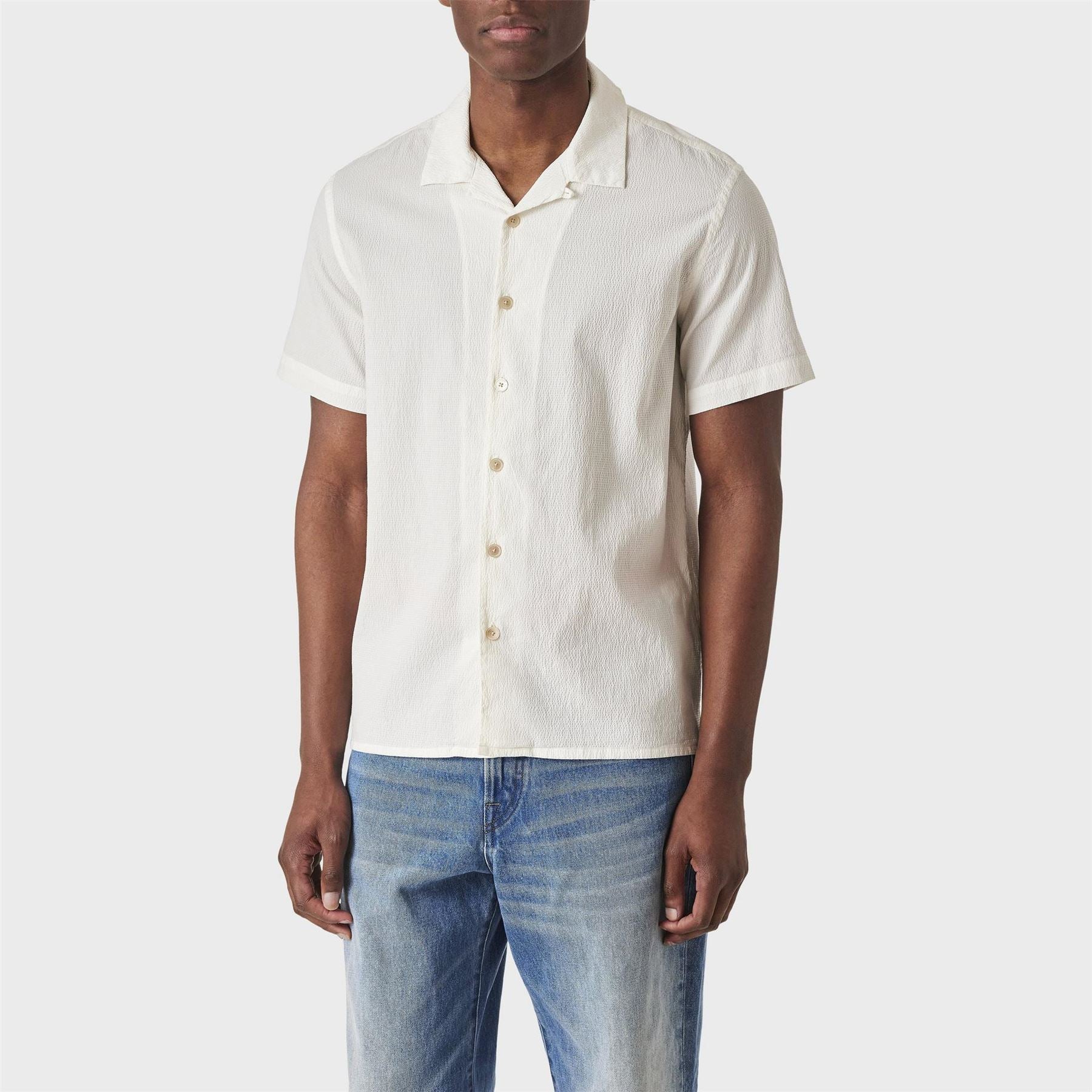 PS Paul Smith Seersucker Short Sleeve Plain Shirt