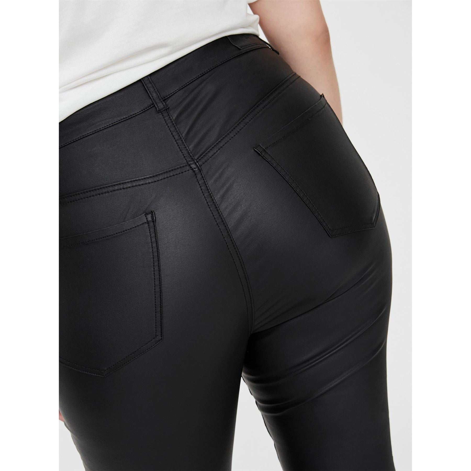 Vero Moda Curve Curved Plus Size Leather Trousers