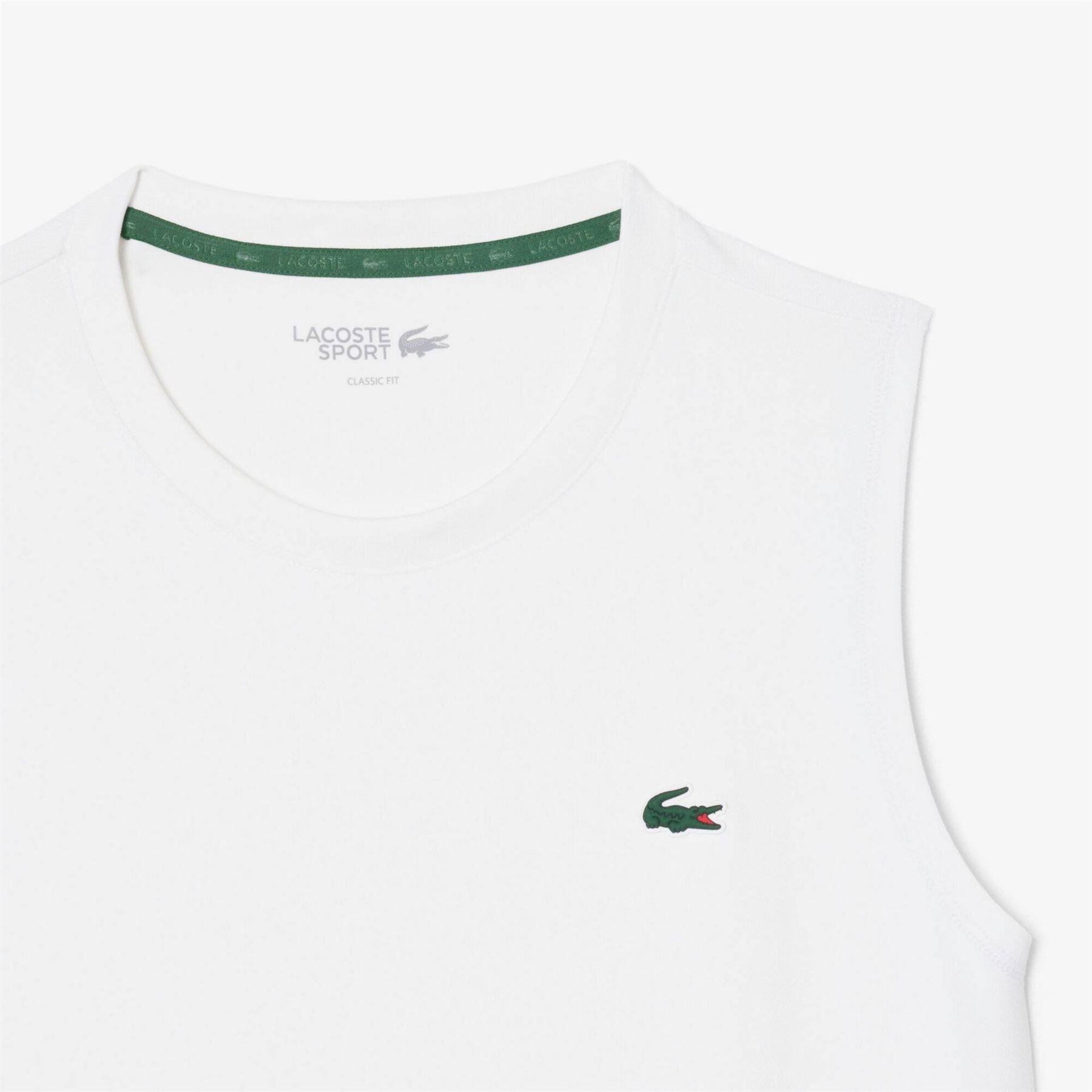 Lacoste Crocodile Print Crew Neck Sleeveless Tank